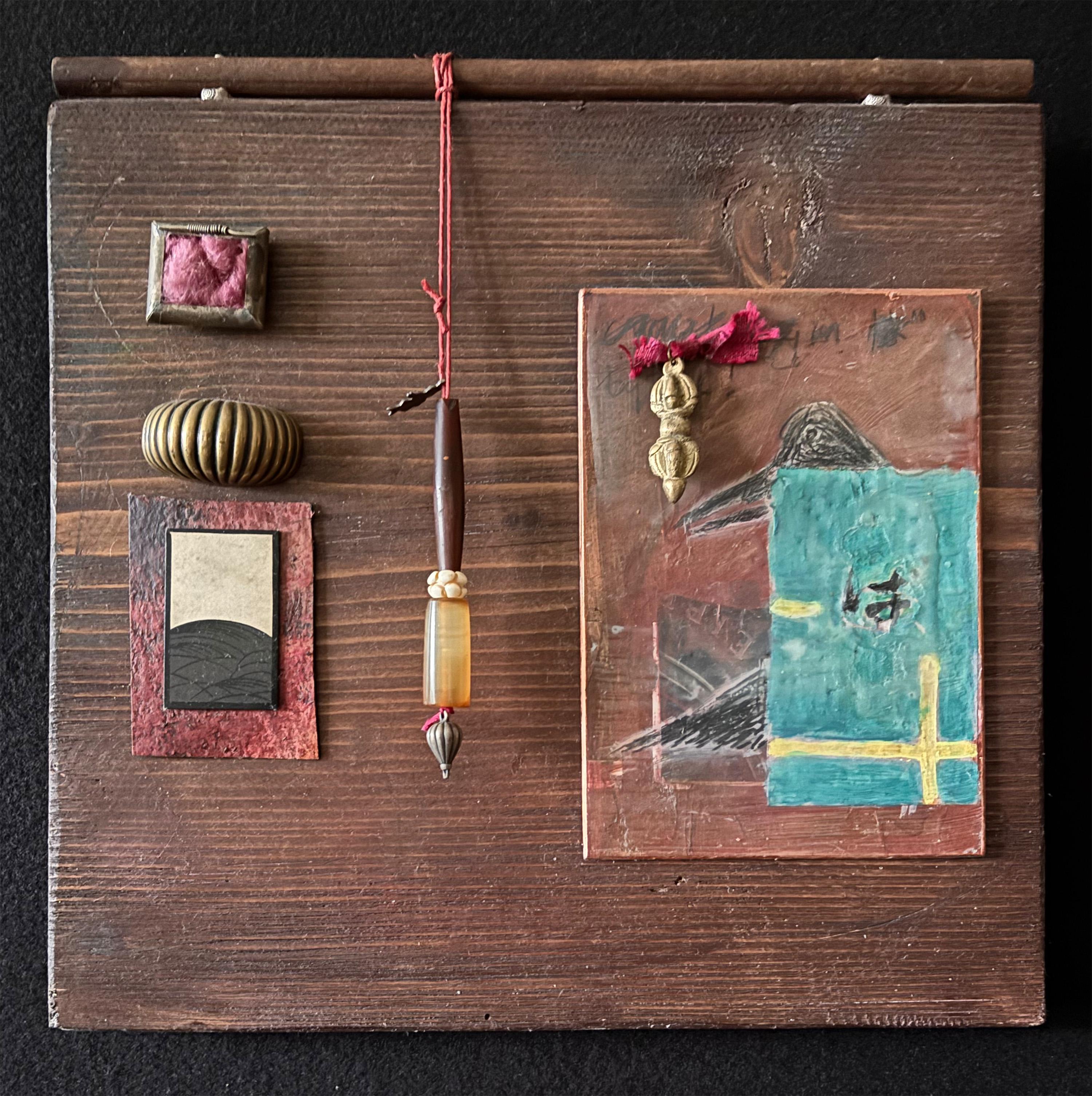 Artifacts of Various Realities -Tray 5 Small objects, wood provoking new stories - Mixed Media Art by Majio