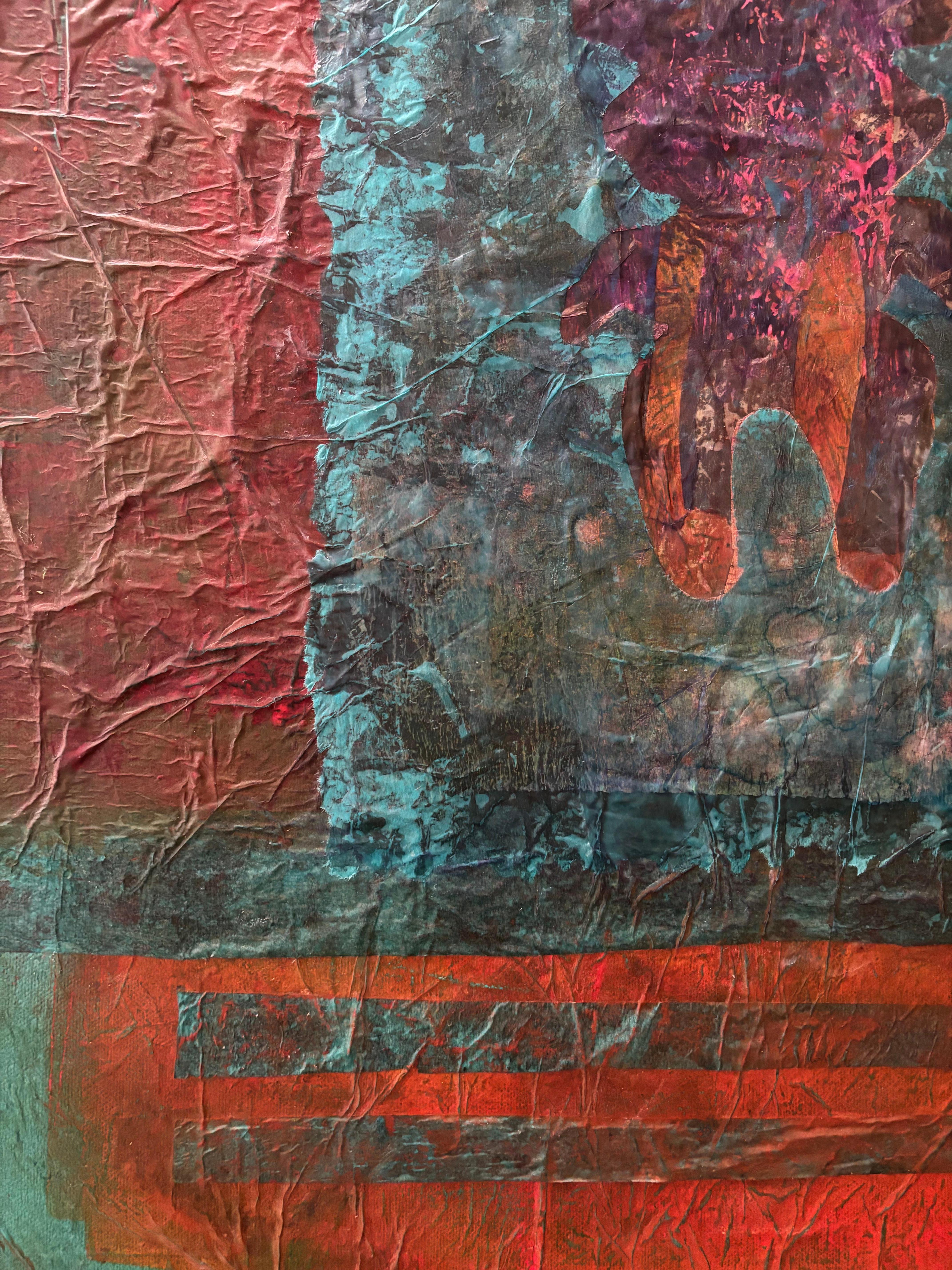 Diptych Tyme Before Time Cold wax, monoprints, oil stick on canvas im Angebot 6