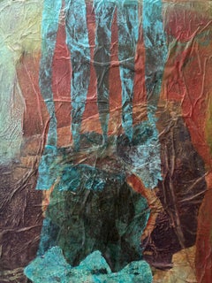 Diptych Tyme Before Time, Cold wax, monoprints, oil stick on canvas, 2024.