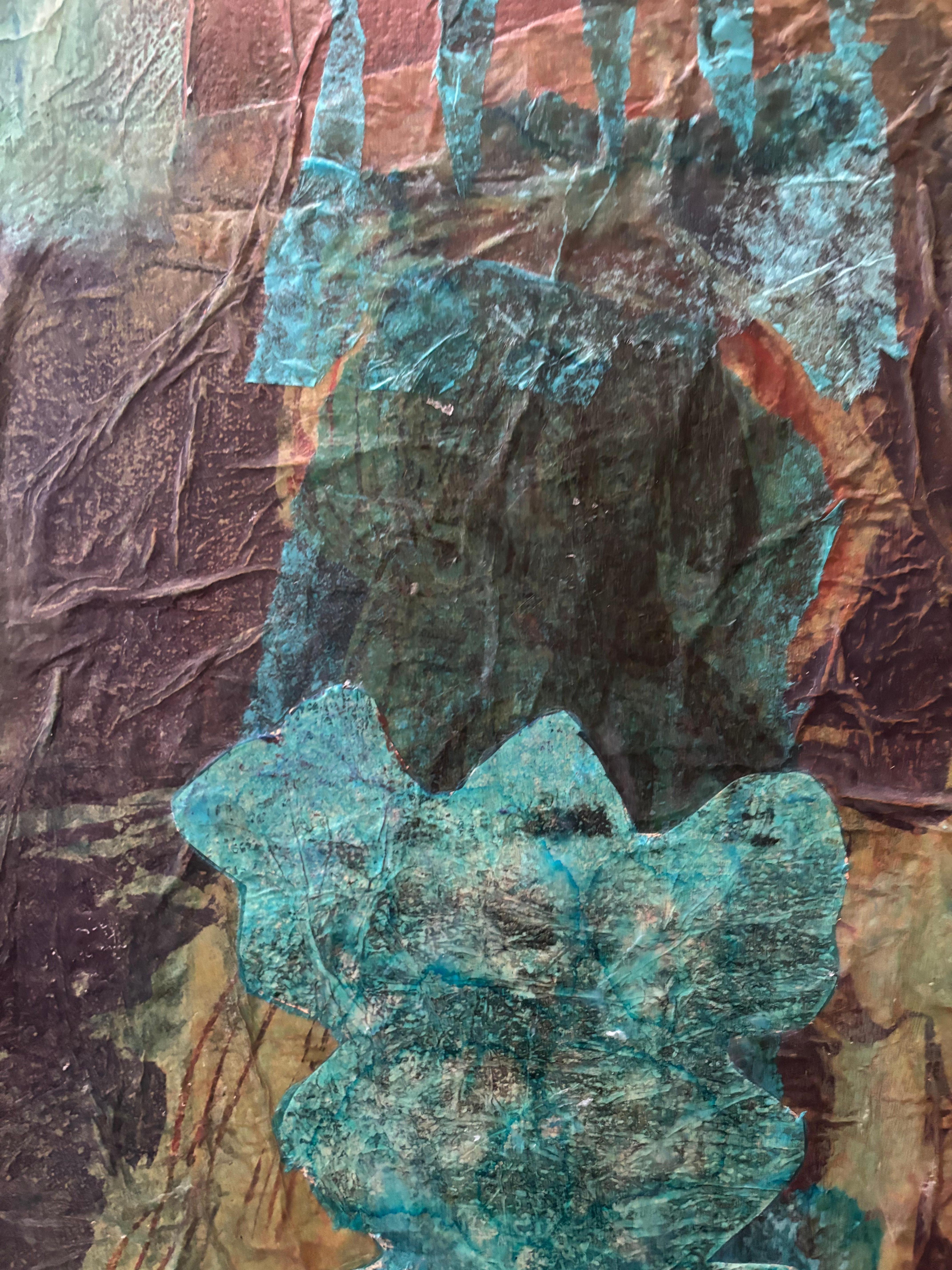 Diptych Tyme Before Time Cold wax, monoprints, oil stick on canvas (Sonstige Kunststile), Painting, von Majio