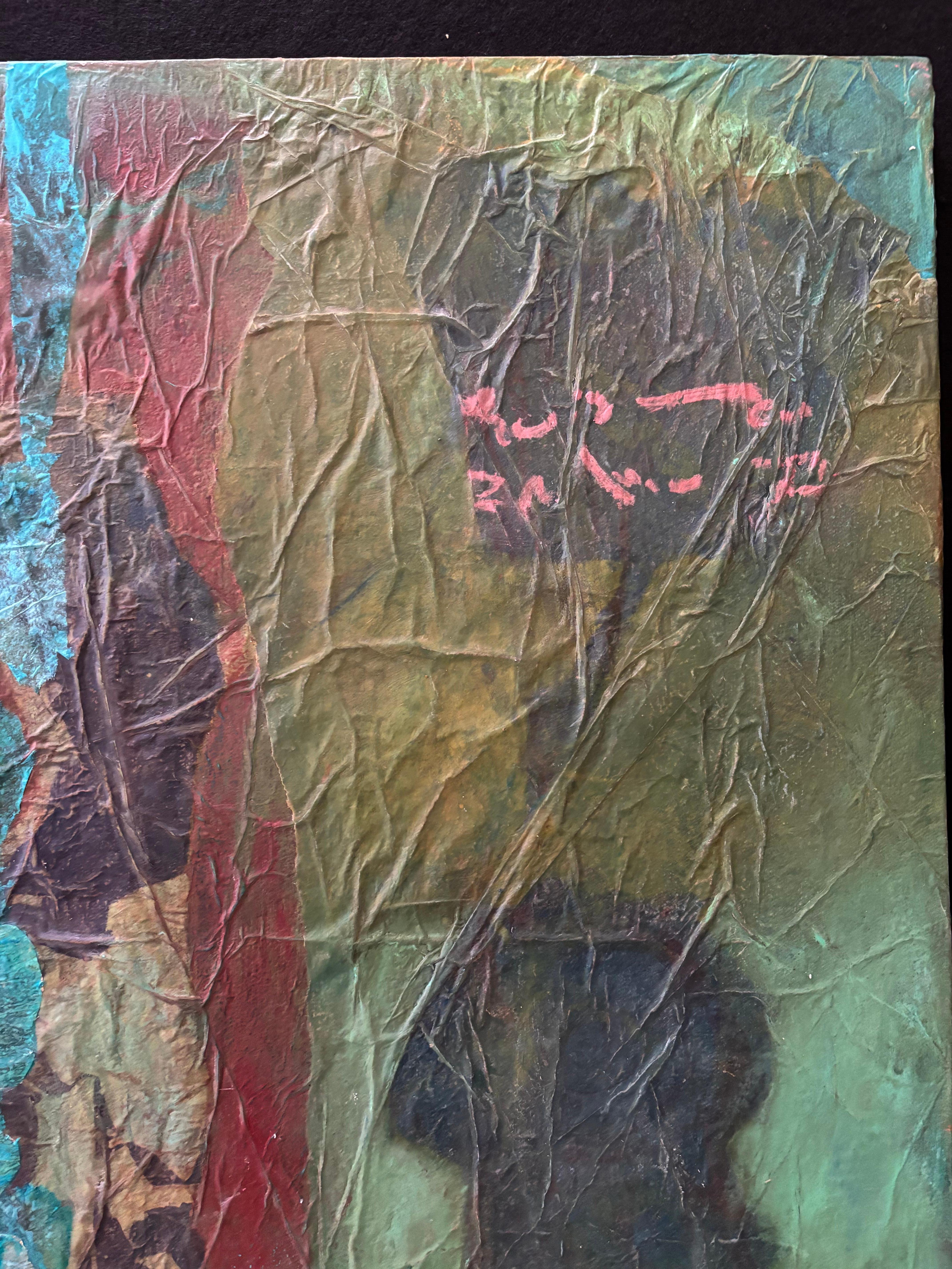 Diptych Tyme Before Time Cold wax, monoprints, oil stick on canvas im Angebot 1
