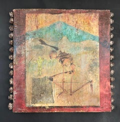 Femme médiane avec grenouille
