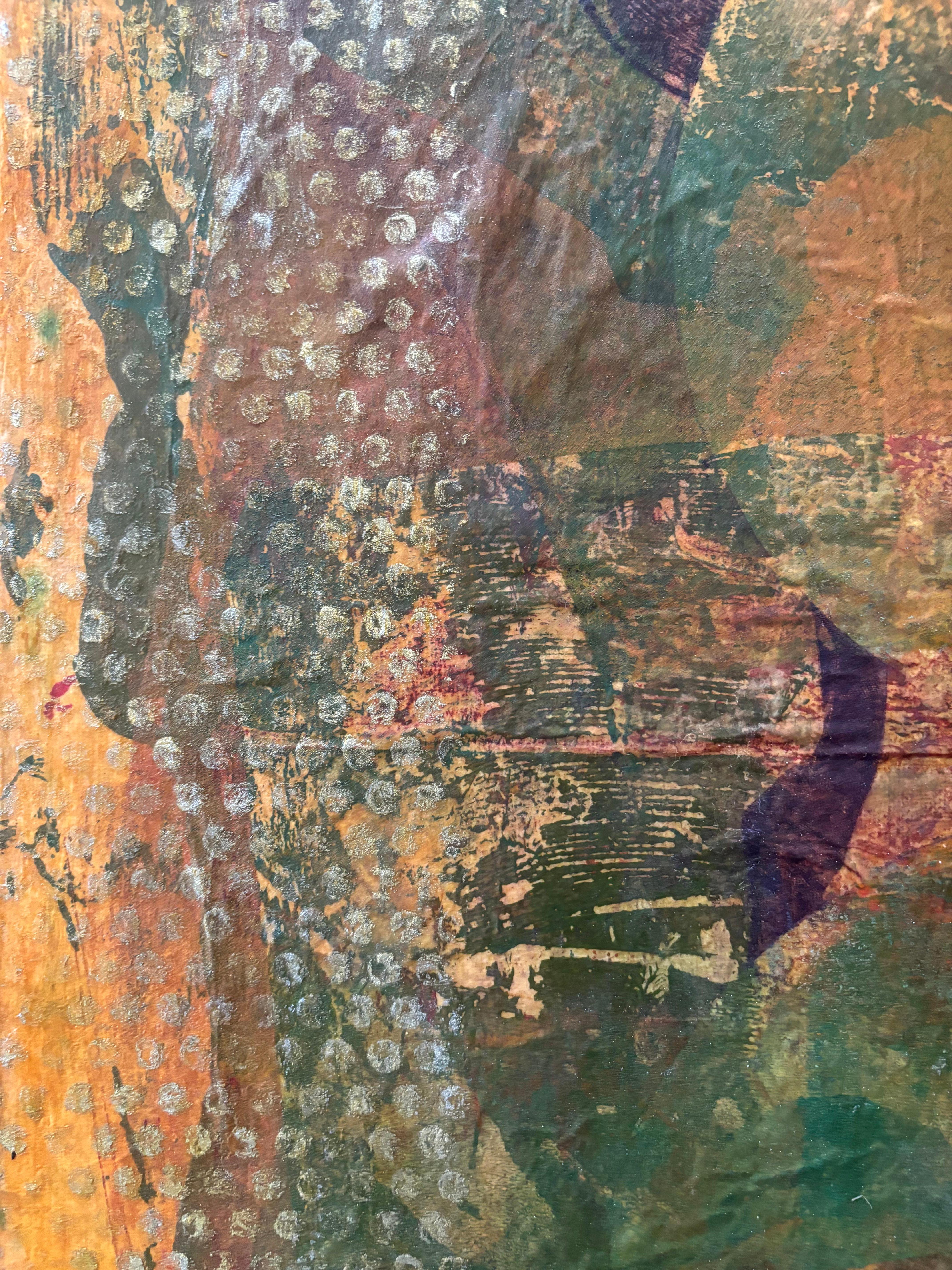 Monk Series II Cire froide, monoprints, bâton d'huile sur toile en vente 1