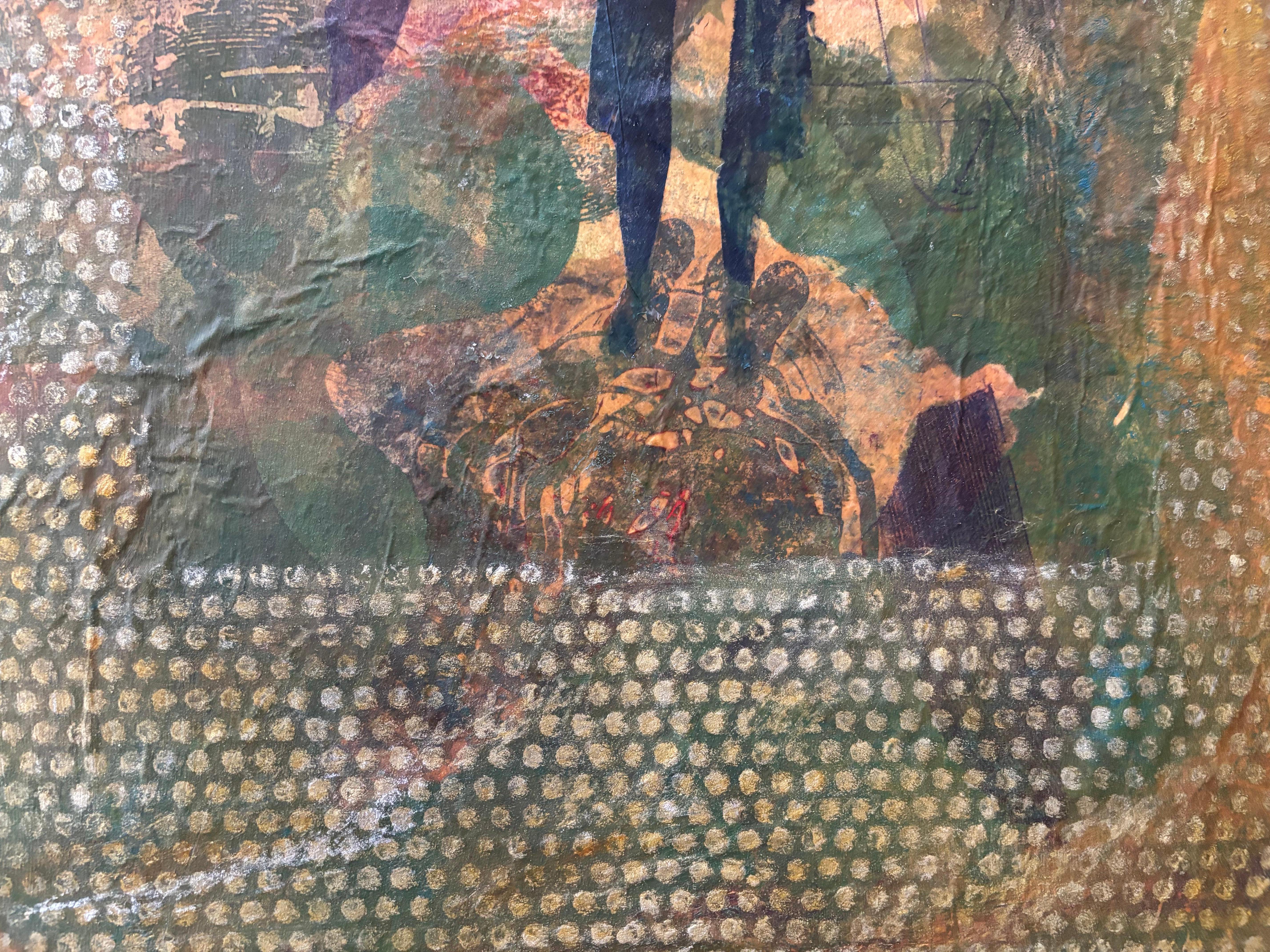 Monk Series II Cire froide, monoprints, bâton d'huile sur toile en vente 2