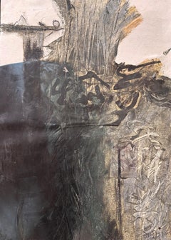 Skateboard Series with X-Ray II, cold wax, graphite, X-ray, and collag on paper.