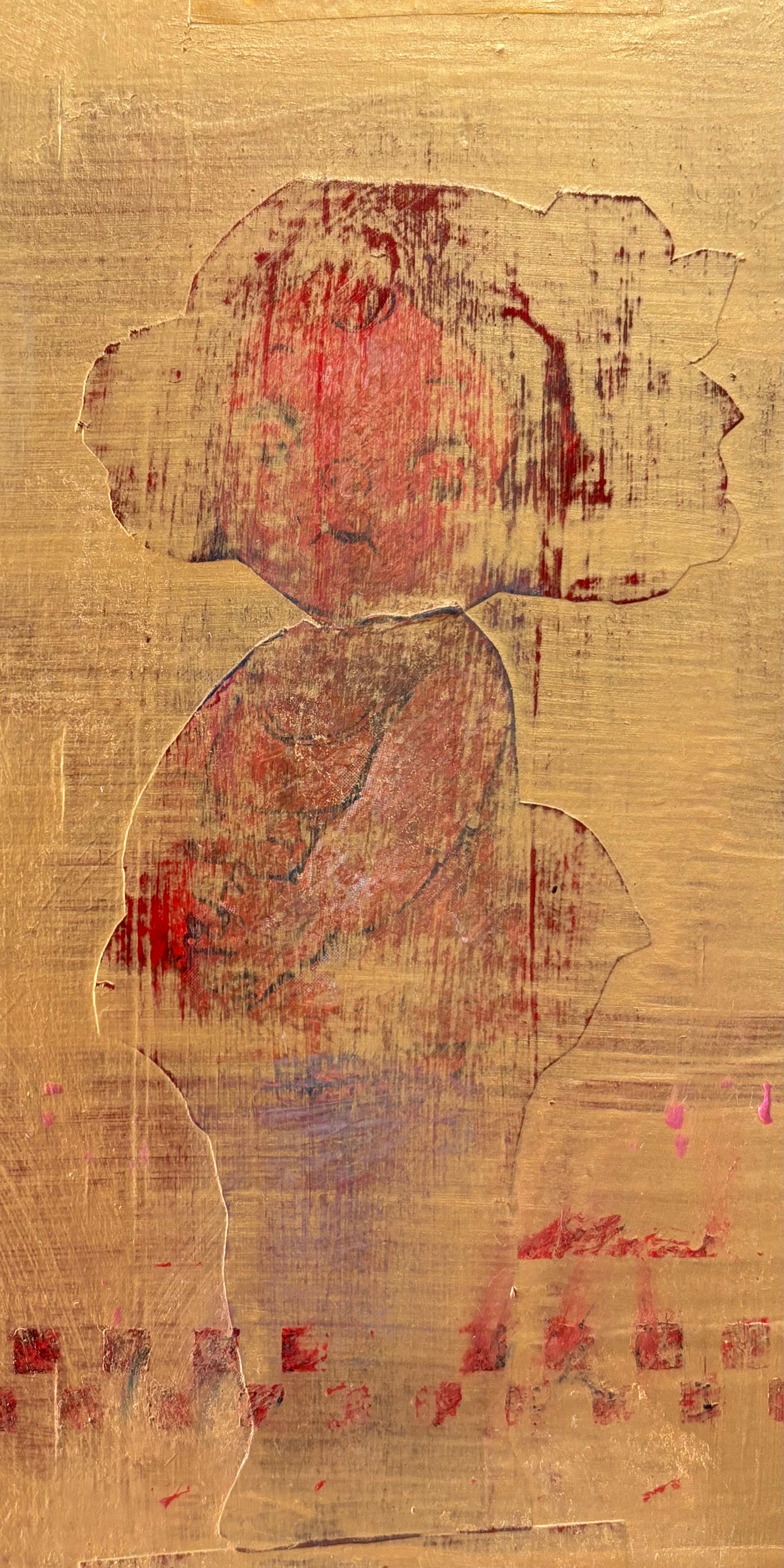 Small Wooden Pieces I: Diptychon: Dolly mit Film und Dolly mit Fächer (Sonstige Kunststile), Painting, von Majio