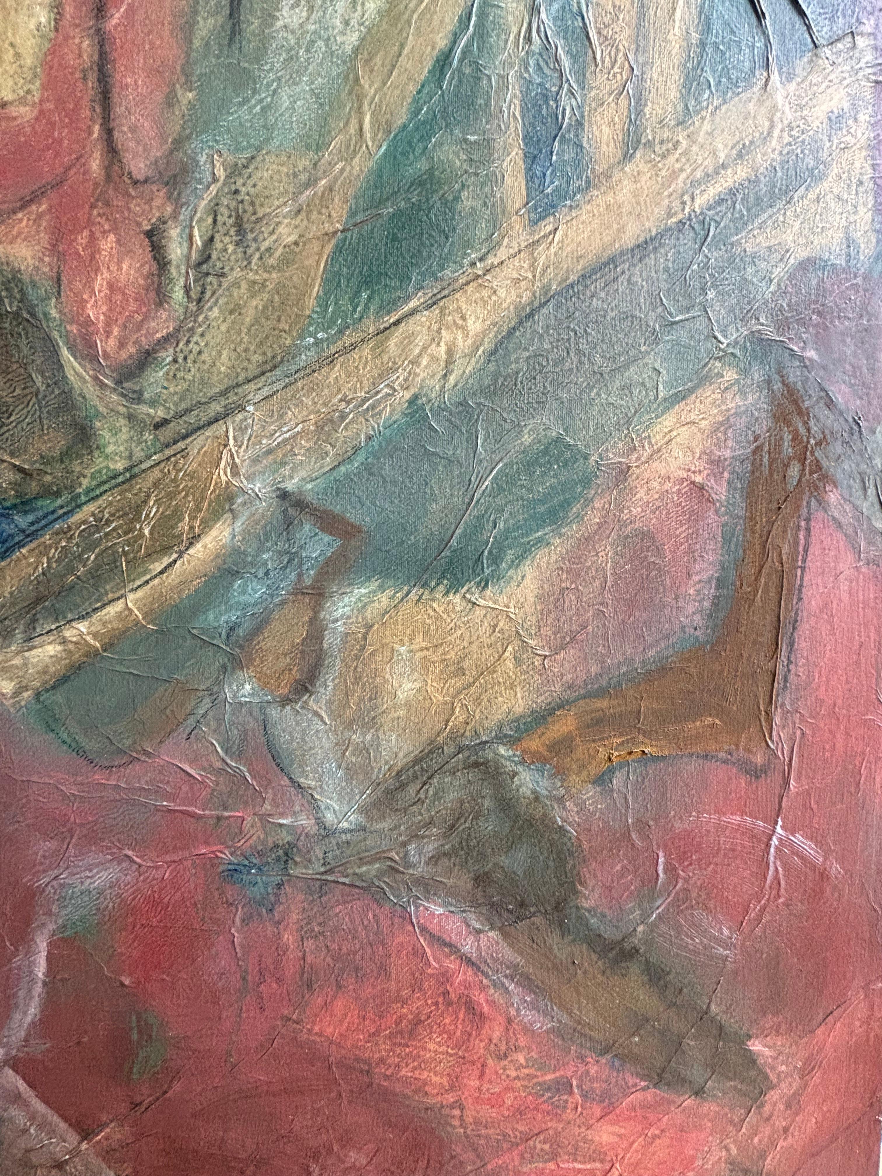 Abstract I: Instruments Waiting - Brown Abstract Painting by Majio