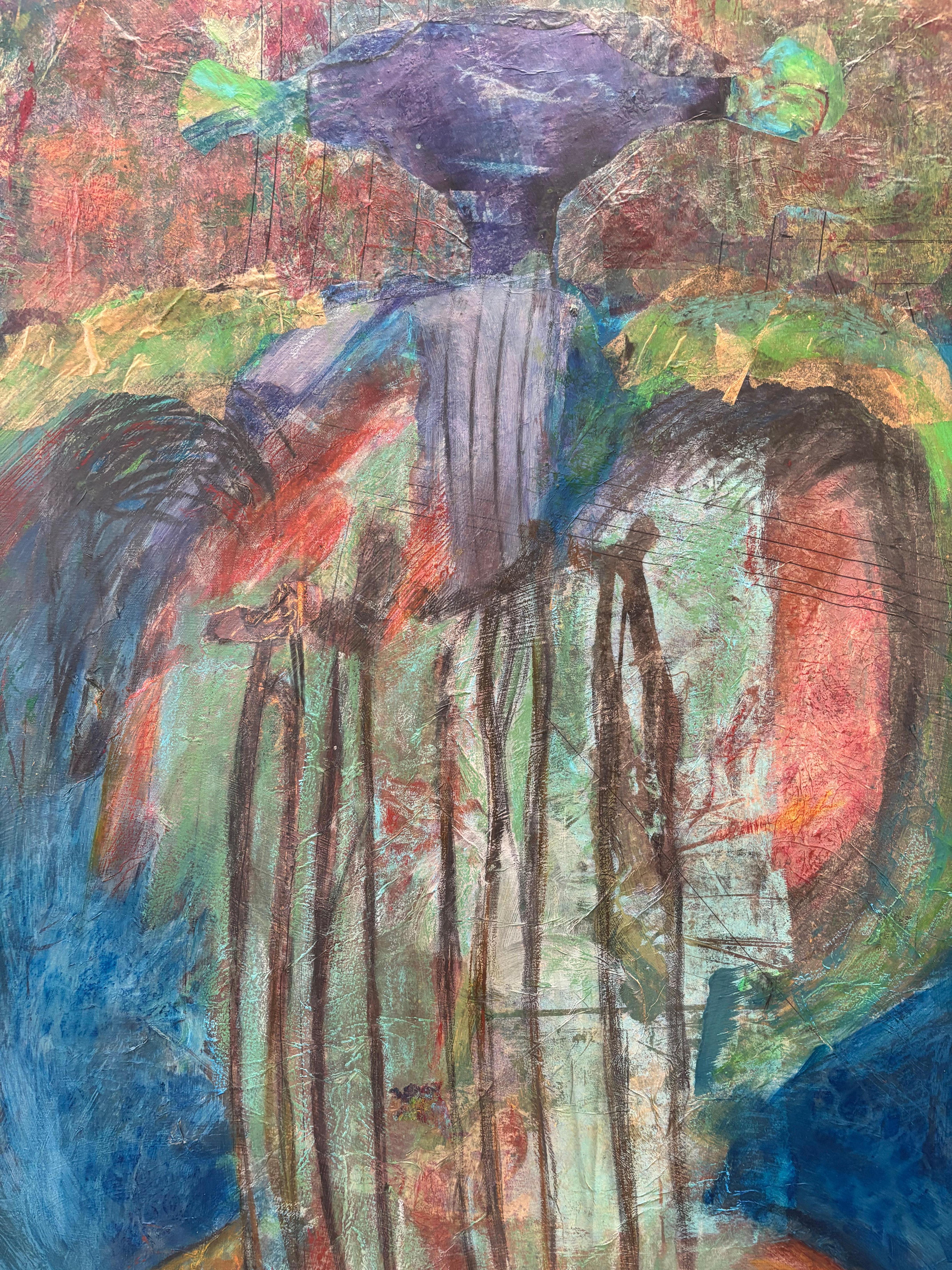 Abstract II Time Tender - Blue Abstract Painting by Majio