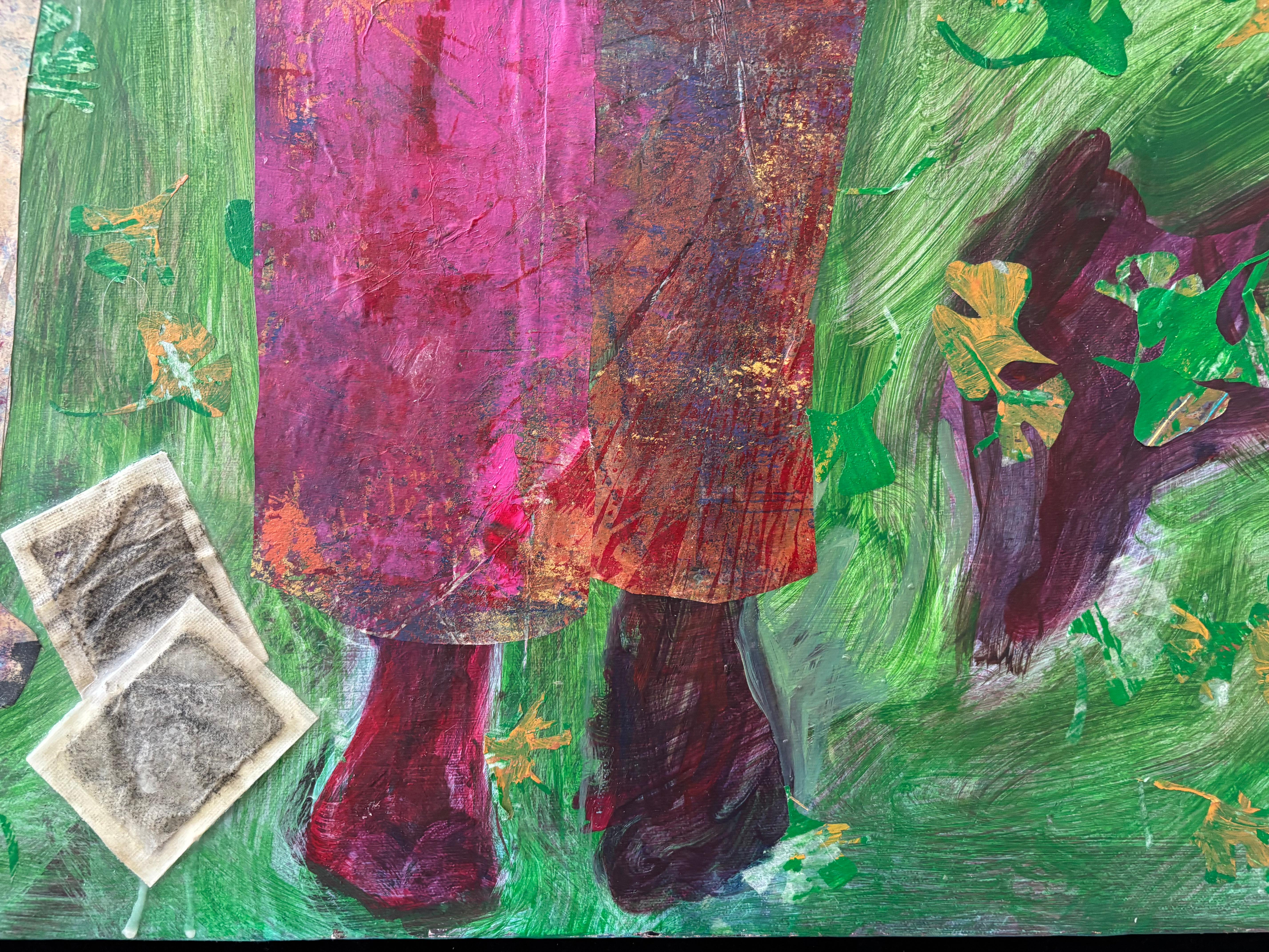 Antepasados: Mujer-Pájaro - Pintura acrílica, cera fría, óleo & en venta 5