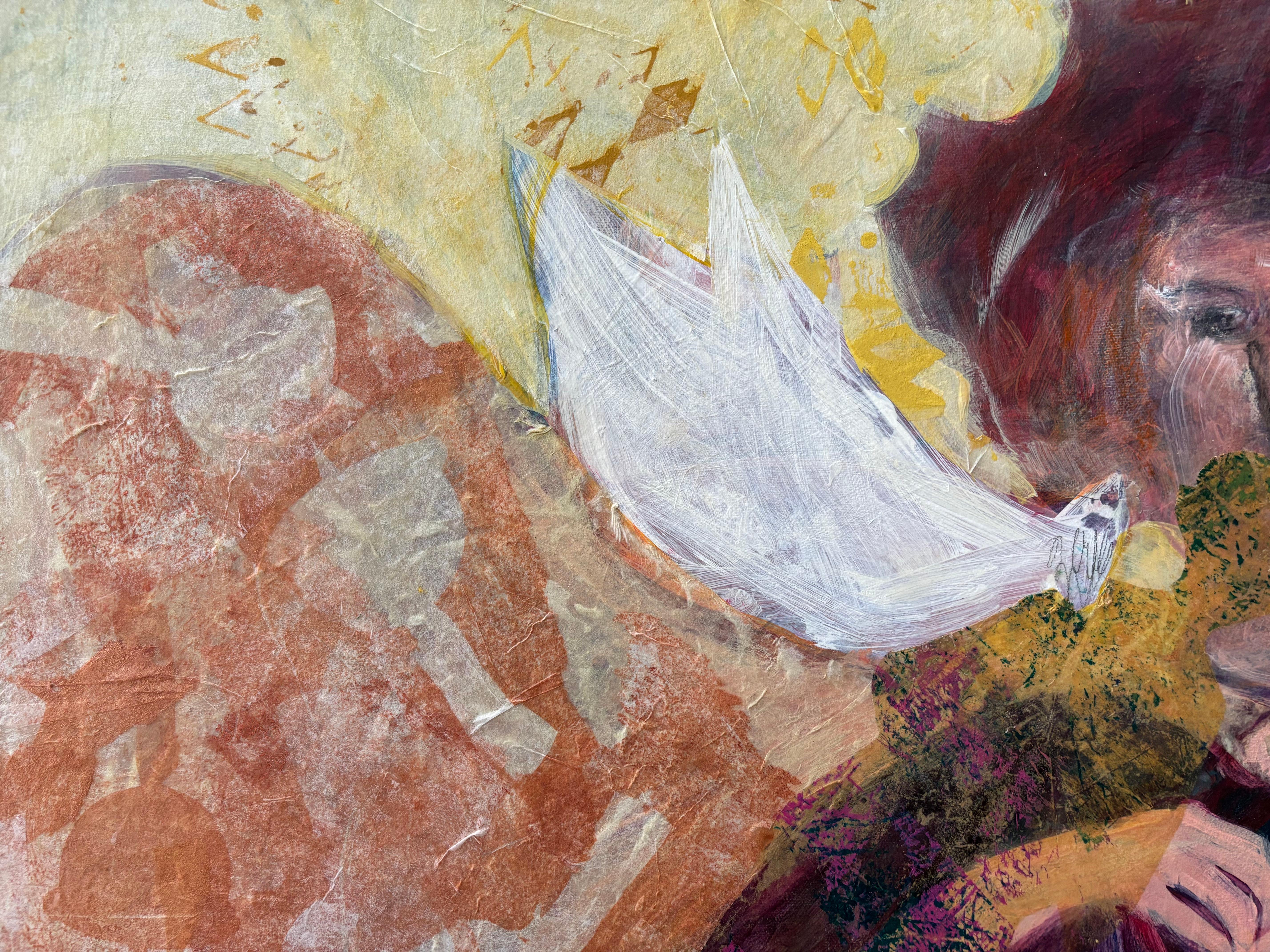 Antepasados: Mujer-Pájaro - Pintura acrílica, cera fría, óleo & - Painting Otro estilo de arte de Majio
