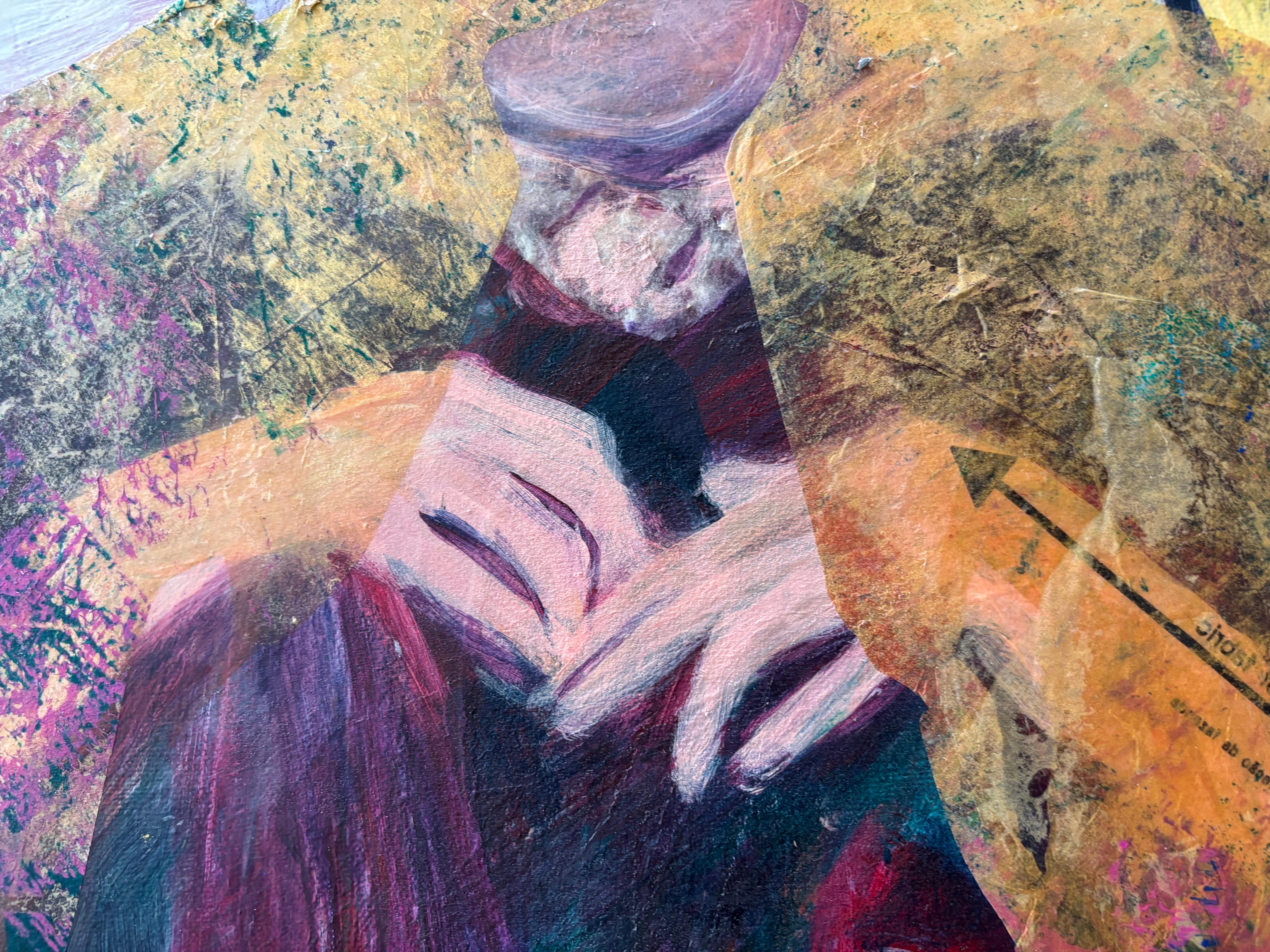 Antepasados: Mujer-Pájaro - Pintura acrílica, cera fría, óleo & en venta 1