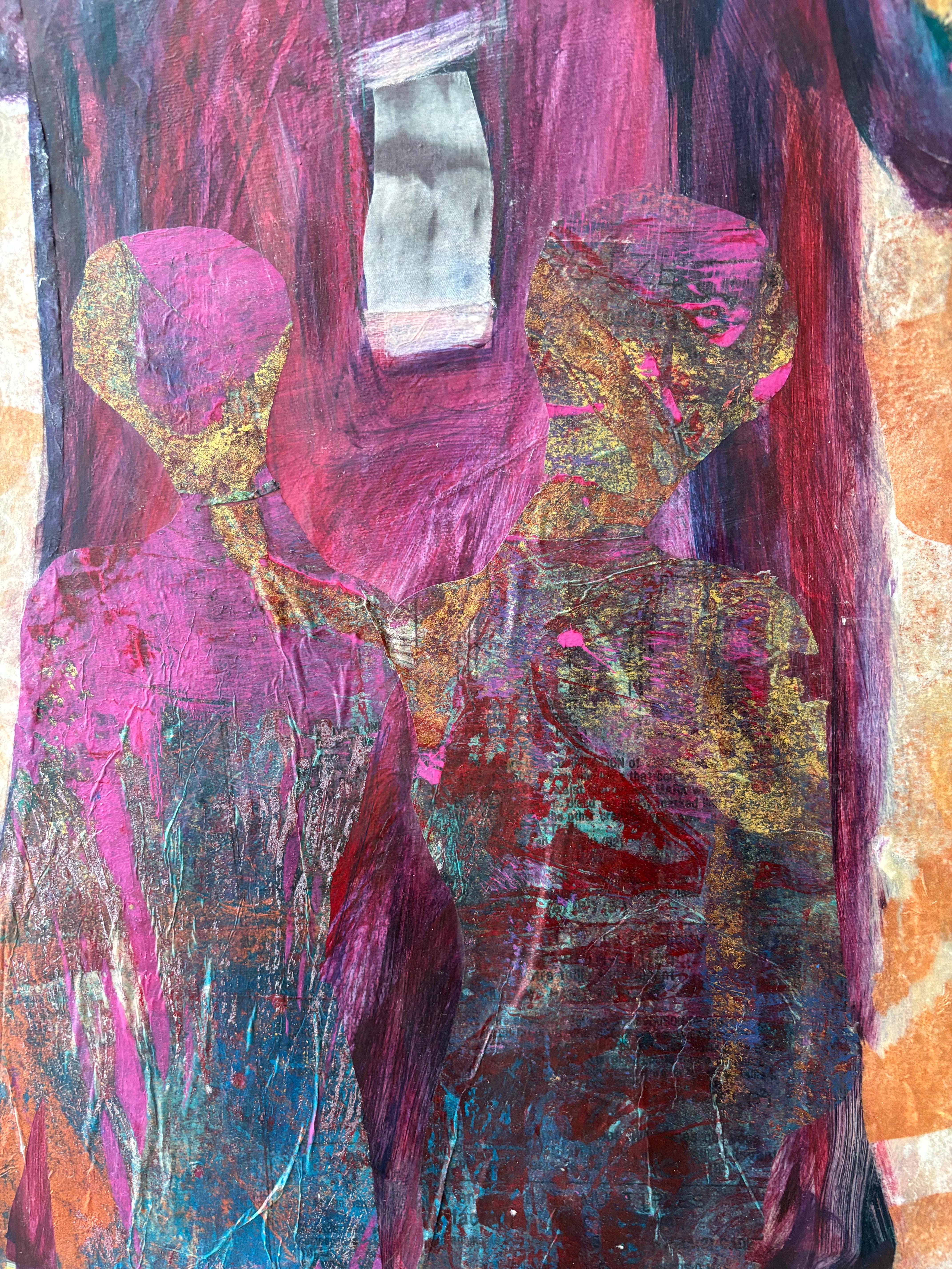 Antepasados: Mujer-Pájaro - Pintura acrílica, cera fría, óleo & en venta 2
