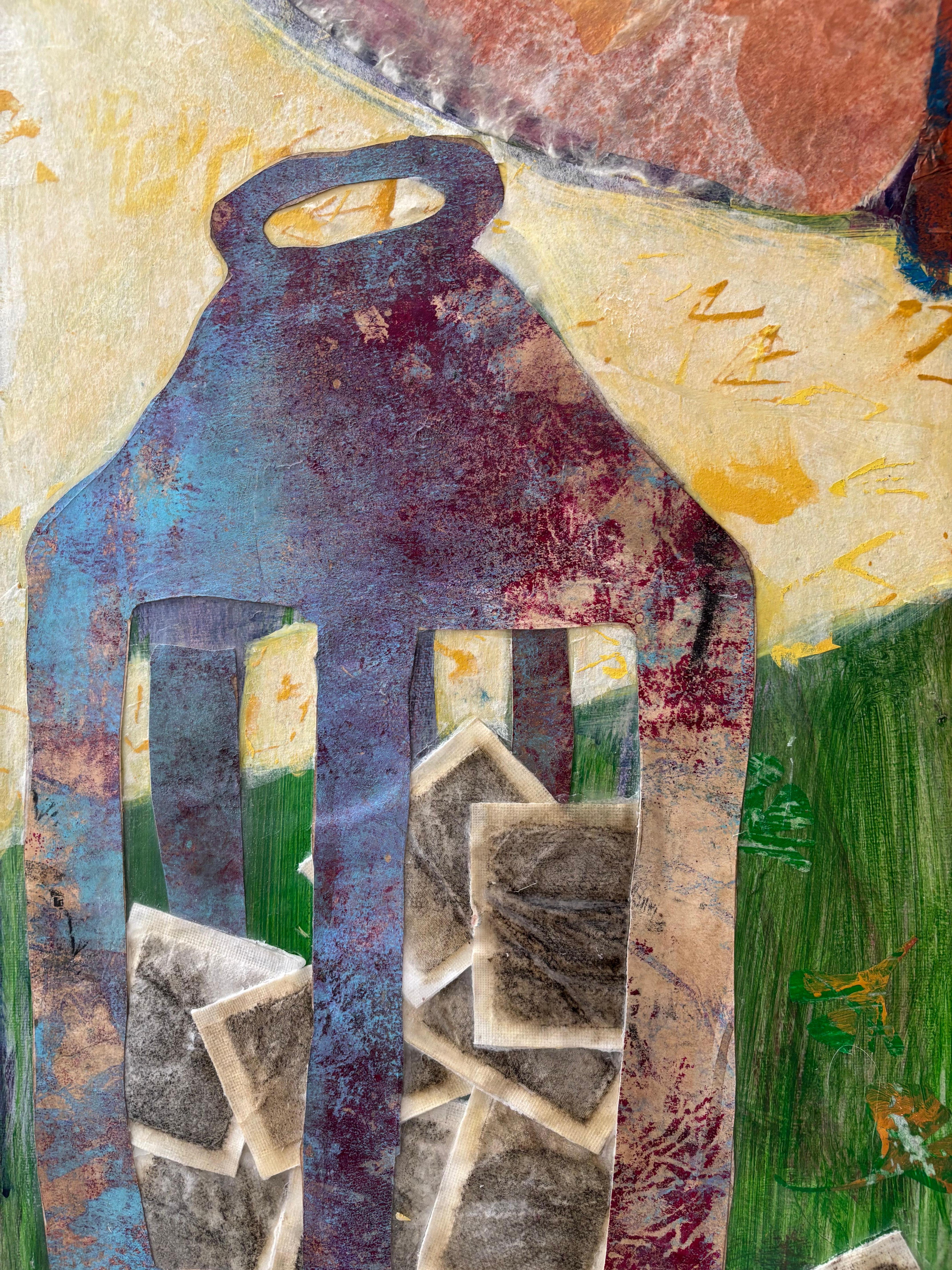 Antepasados: Mujer-Pájaro - Pintura acrílica, cera fría, óleo & en venta 4