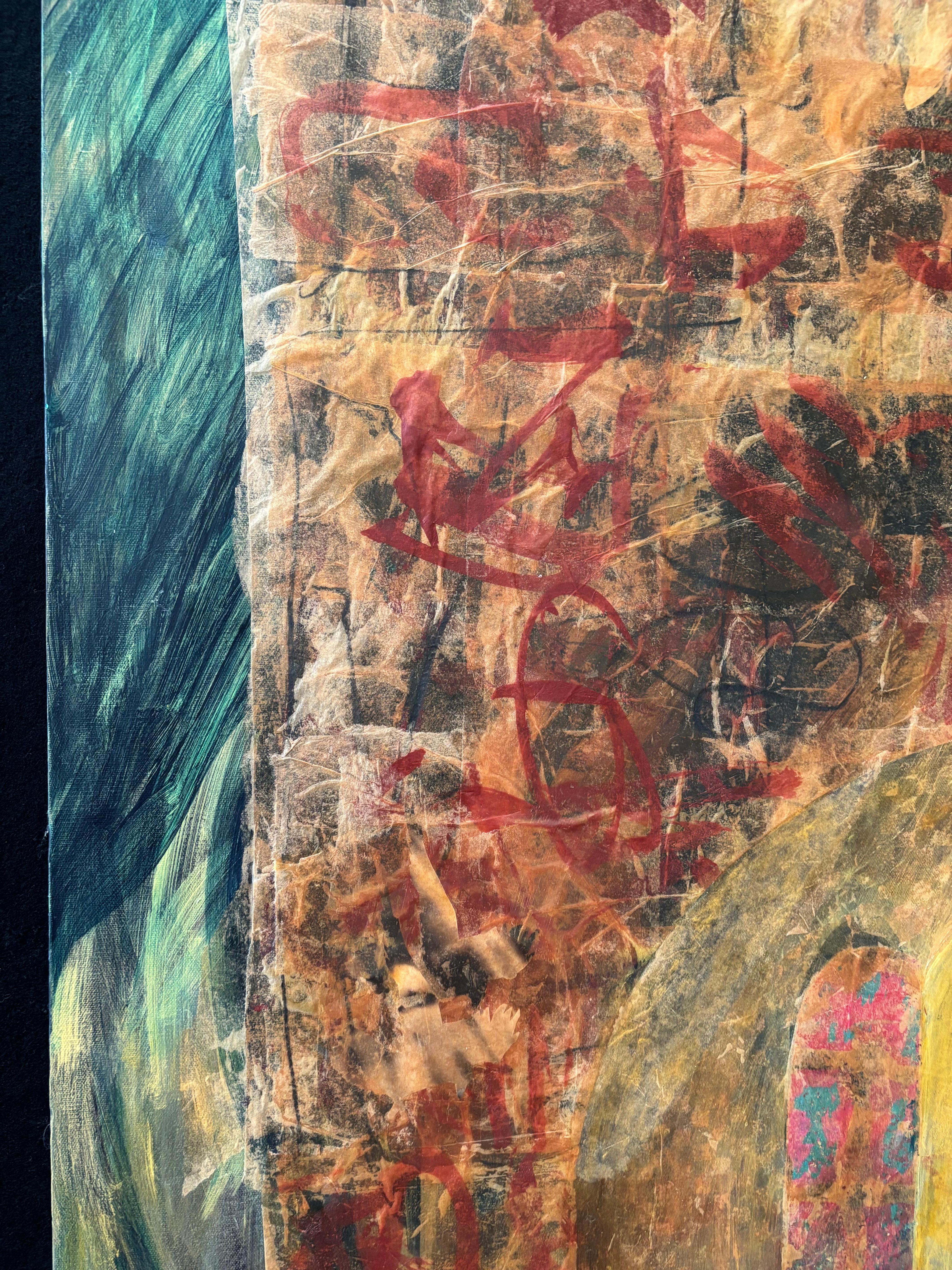 Antenati: One Who Sees Through 2023 -Pittura acrilica, cera fredda, carta velina - Painting di Majio