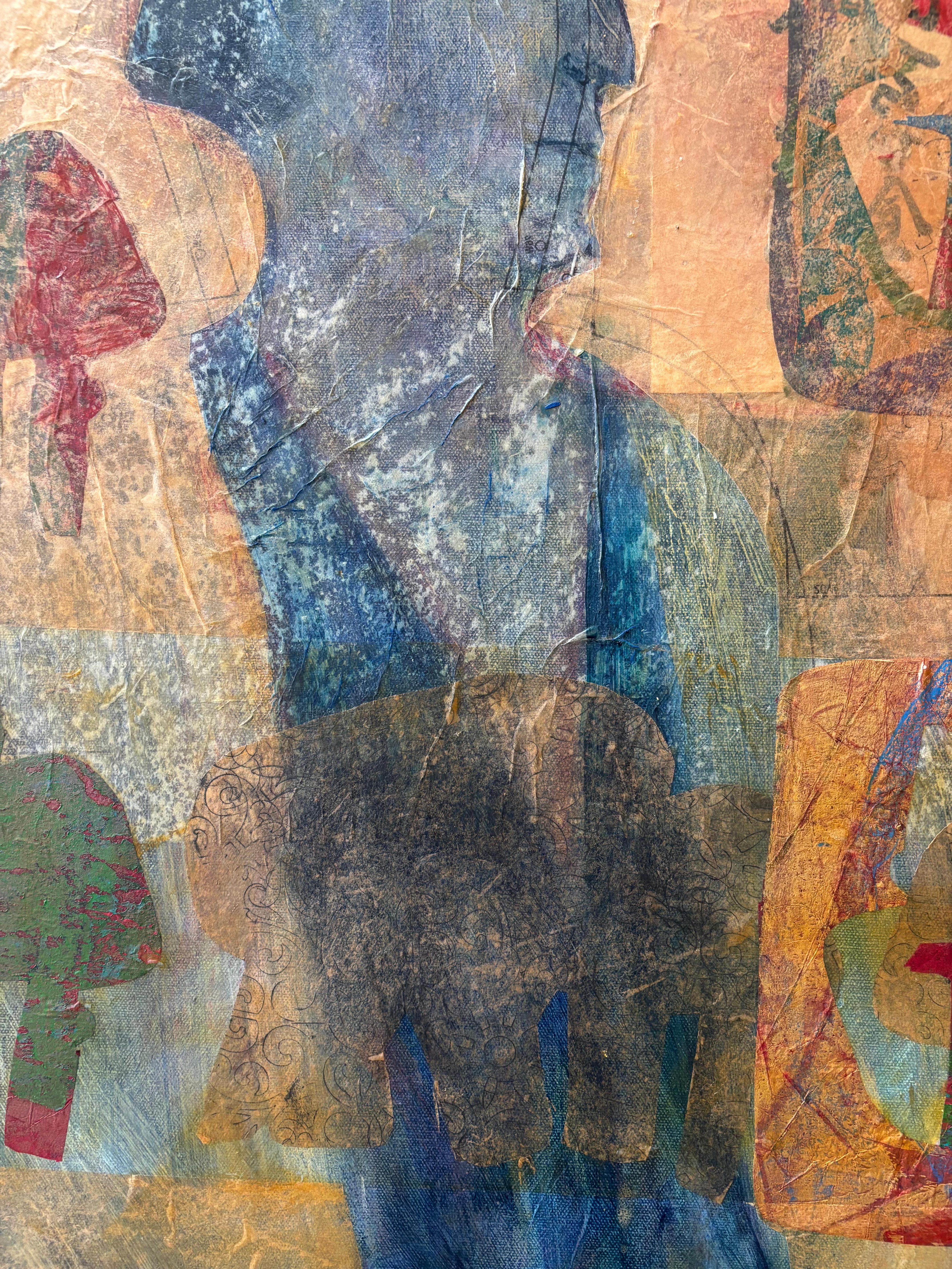 Ancêtres : Maître de cérémonie  Peinture acrylique, cire froide, peinture à l'huile en monoprintures en vente 5
