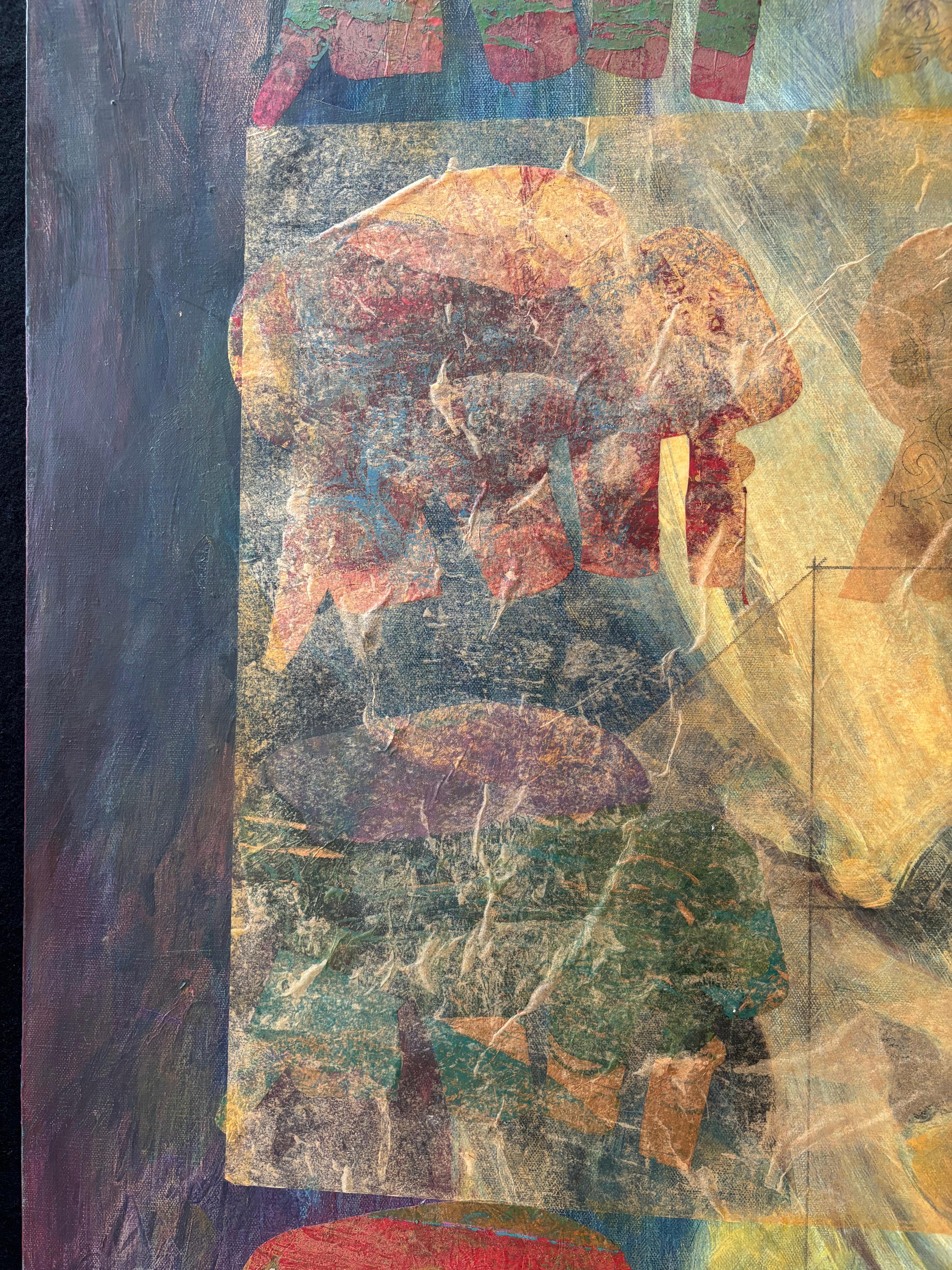 Ancêtres : Maître de cérémonie  Peinture acrylique, cire froide, peinture à l'huile en monoprintures en vente 8