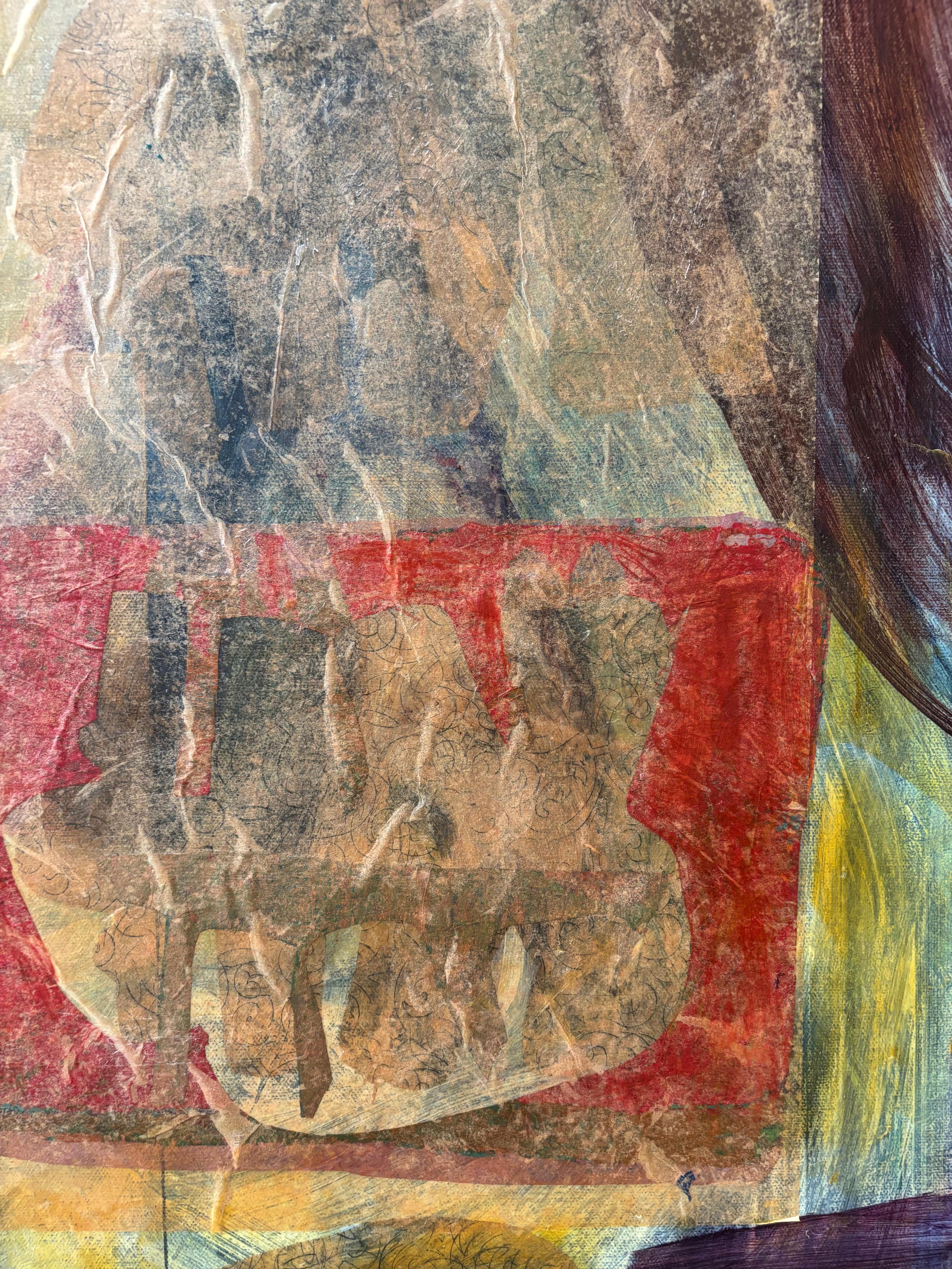 Ancêtres : Maître de cérémonie  Peinture acrylique, cire froide, peinture à l'huile en monoprintures en vente 11