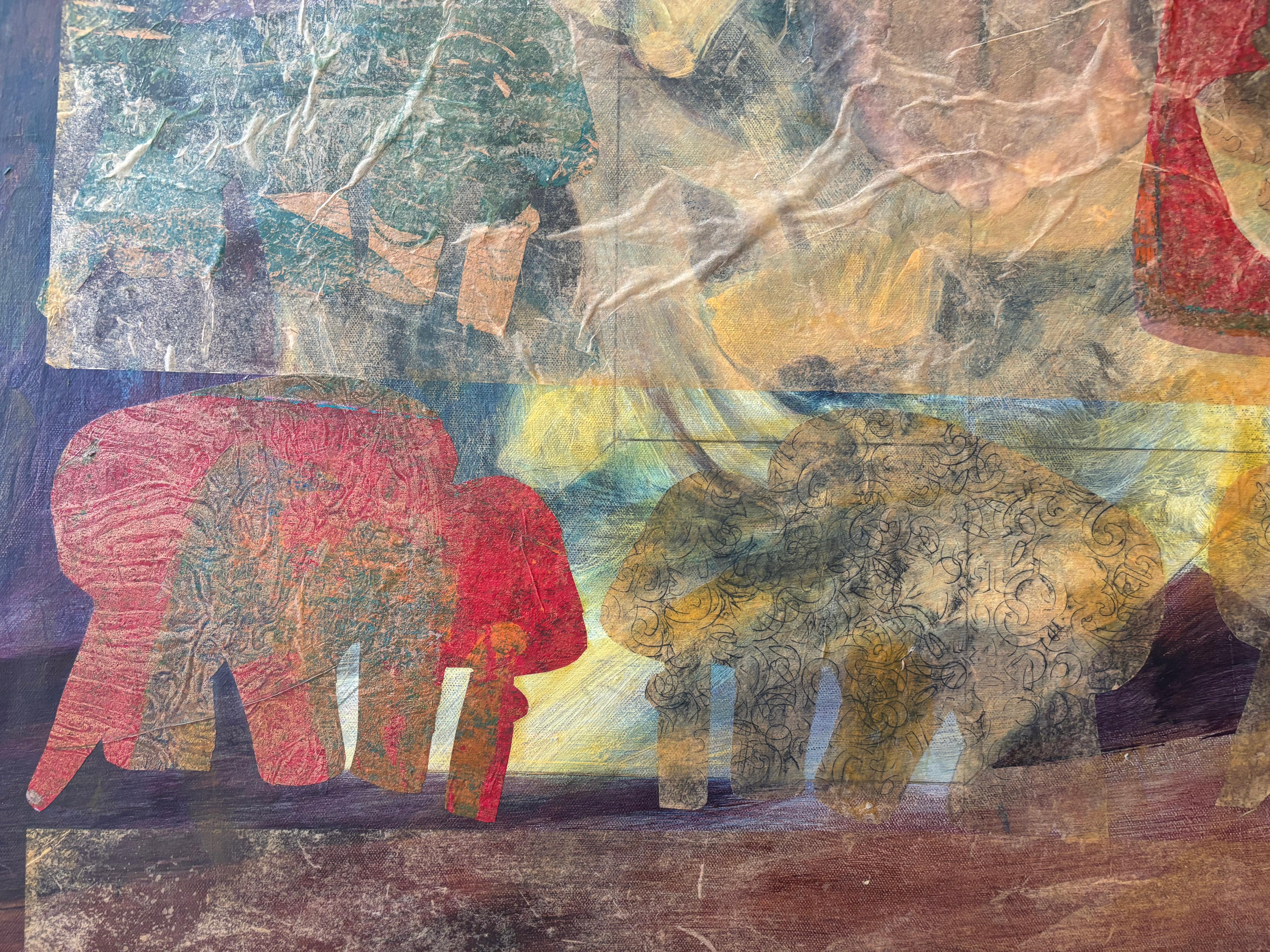 Ancêtres : Maître de cérémonie  Peinture acrylique, cire froide, peinture à l'huile en monoprintures en vente 12