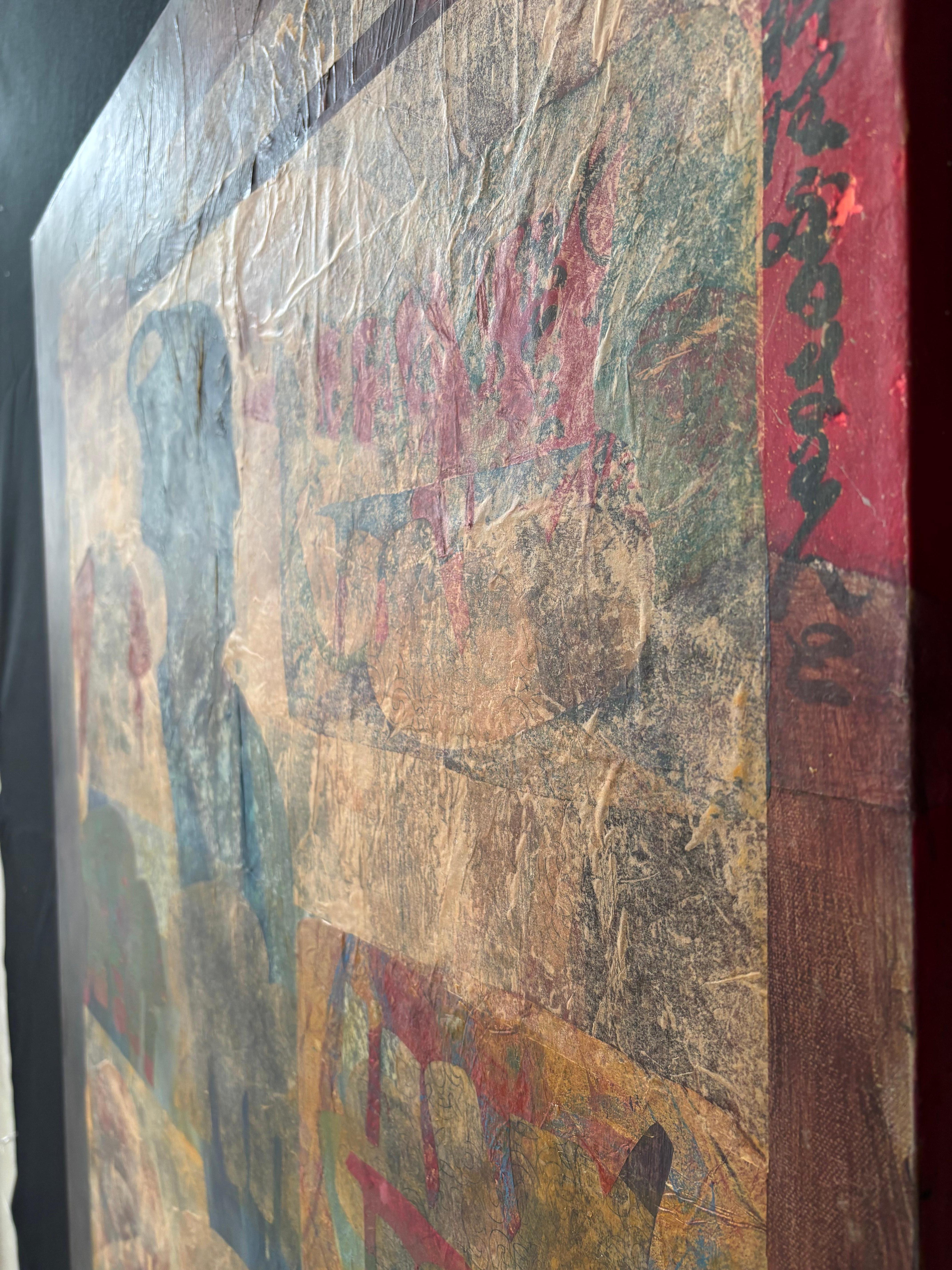 Ancêtres : Maître de cérémonie  Peinture acrylique, cire froide, peinture à l'huile en monoprintures en vente 13