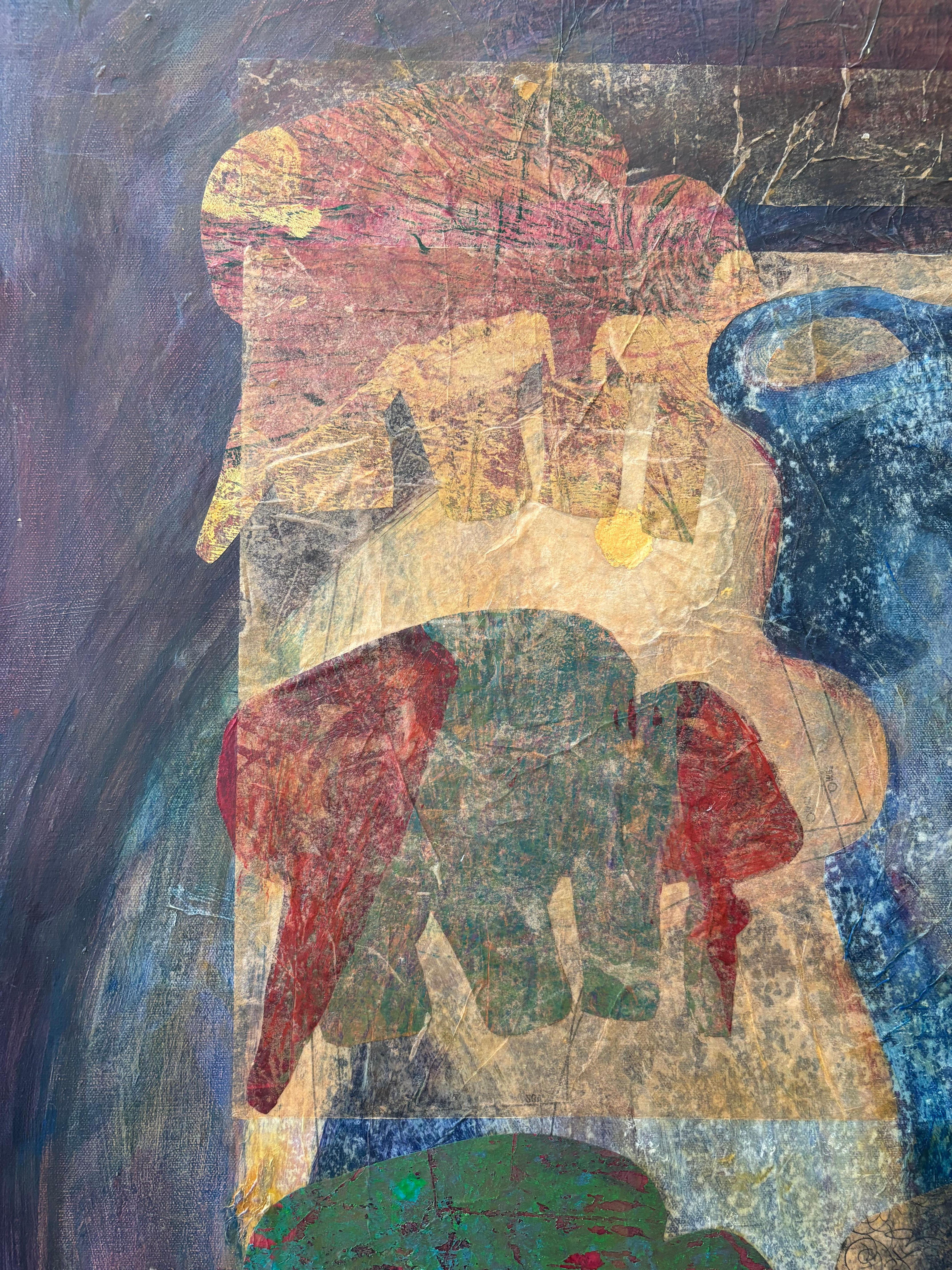 Ancêtres : Maître de cérémonie  Peinture acrylique, cire froide, peinture à l'huile en monoprintures en vente 1
