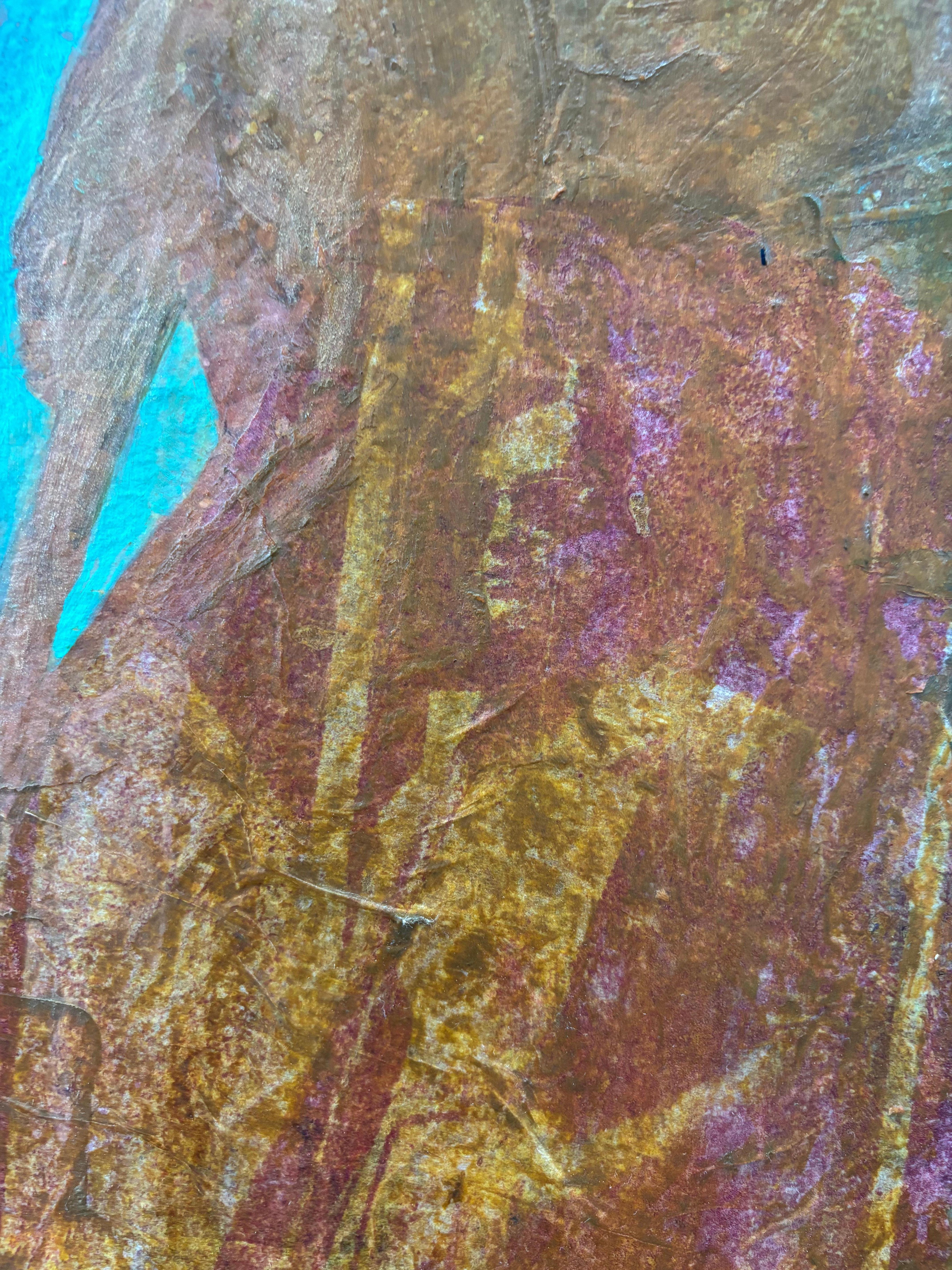 Ancêtres : Maître de cérémonie  Peinture acrylique, cire froide, peinture à l'huile en monoprintures en vente 2