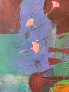 Ancient One-Acrylic painting, tissue paper monoprints on canvas.