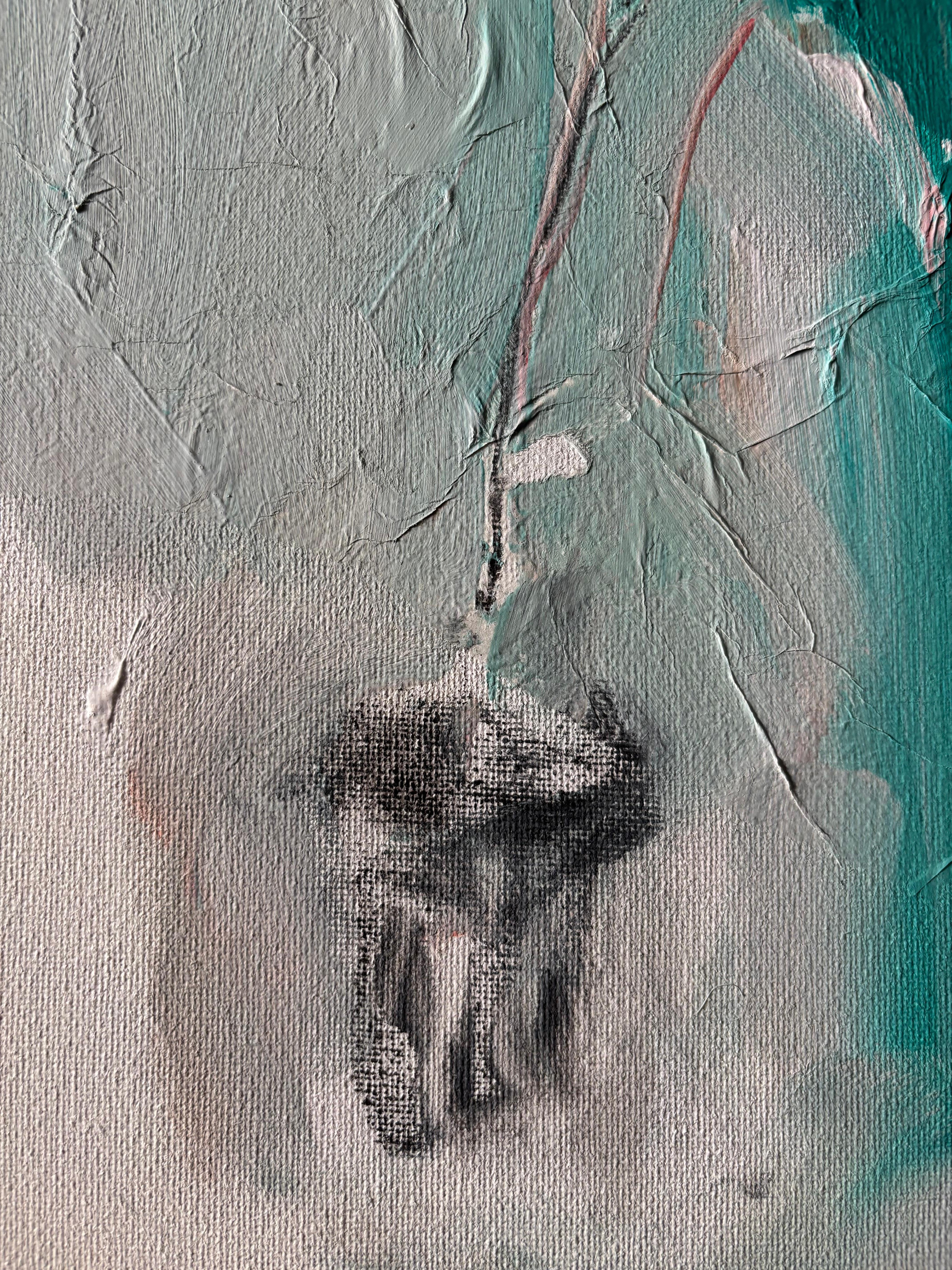 Tiere I: Bewegt zu sein (Grau), Figurative Painting, von Majio