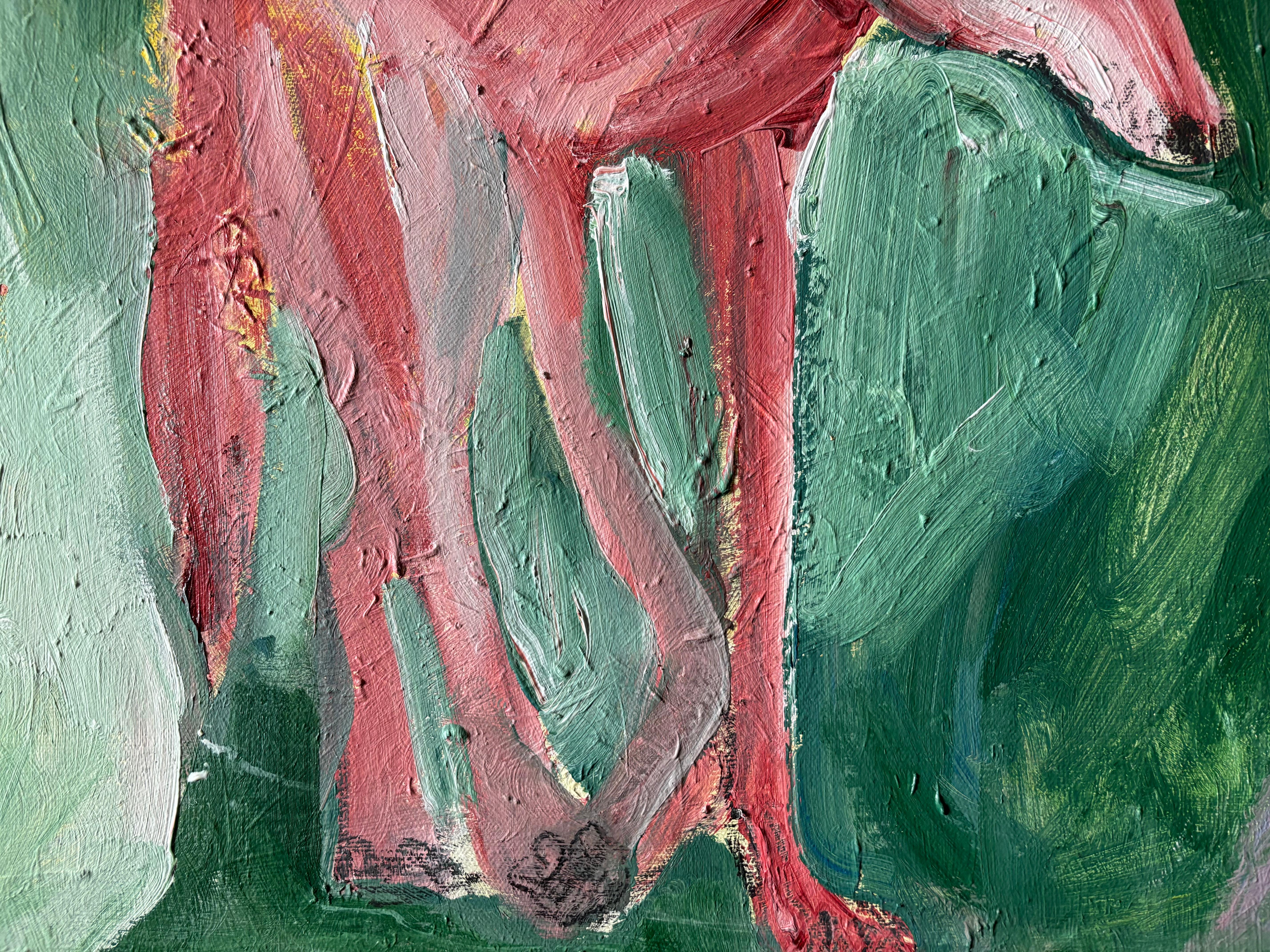 Animals I: Young-Coyote-Out of Sorts - Brown Animal Painting by Majio