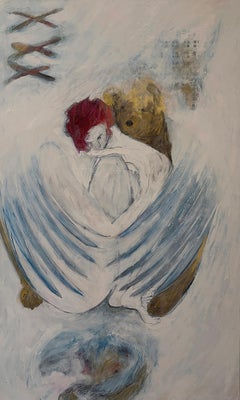 Animals II: Blue Wings Acrylic Painting on Canvas, Contemporary Art