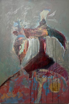 Anvil and Bellows Abstract Painting, Acrylic on Wood Panel, 2021