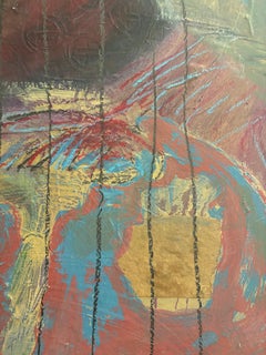 Anvil and Bellows Abstract Painting, Acrylic on Wood Panel, 2021