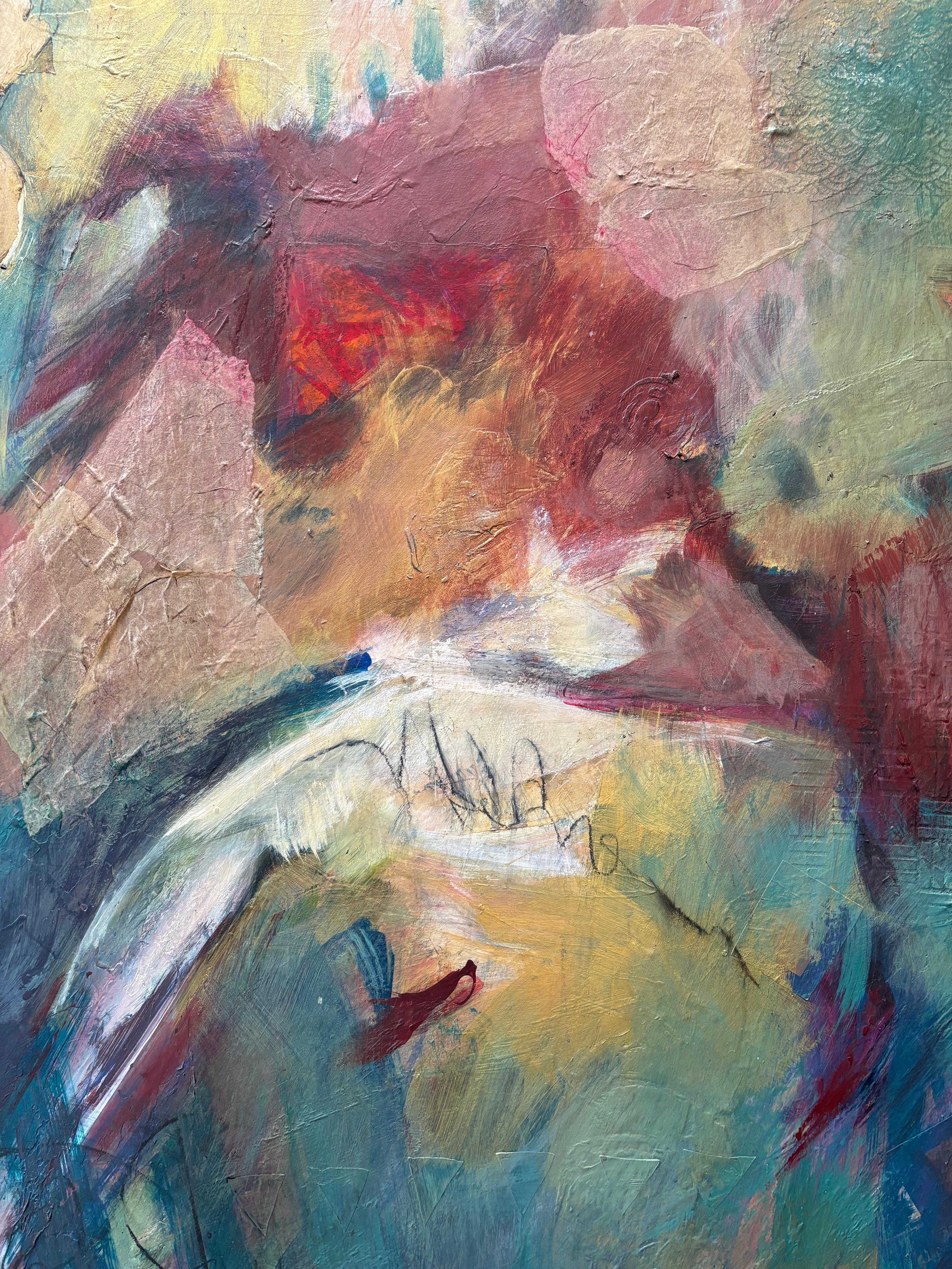 Abstract I: Beast Emerging - Gray Abstract Painting by Majio