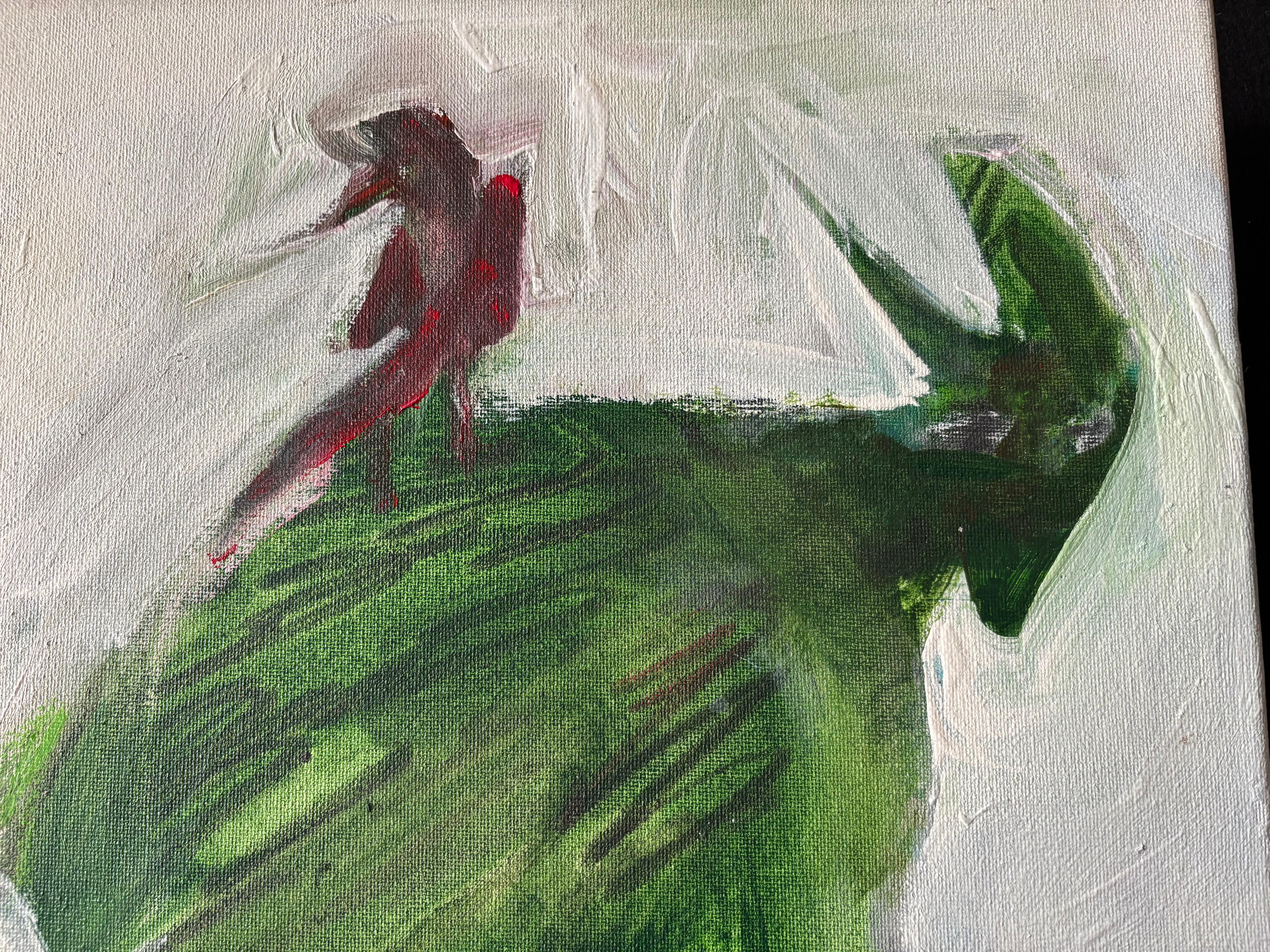 Tiere I: Vogelkäfige (Grau), Animal Painting, von Majio