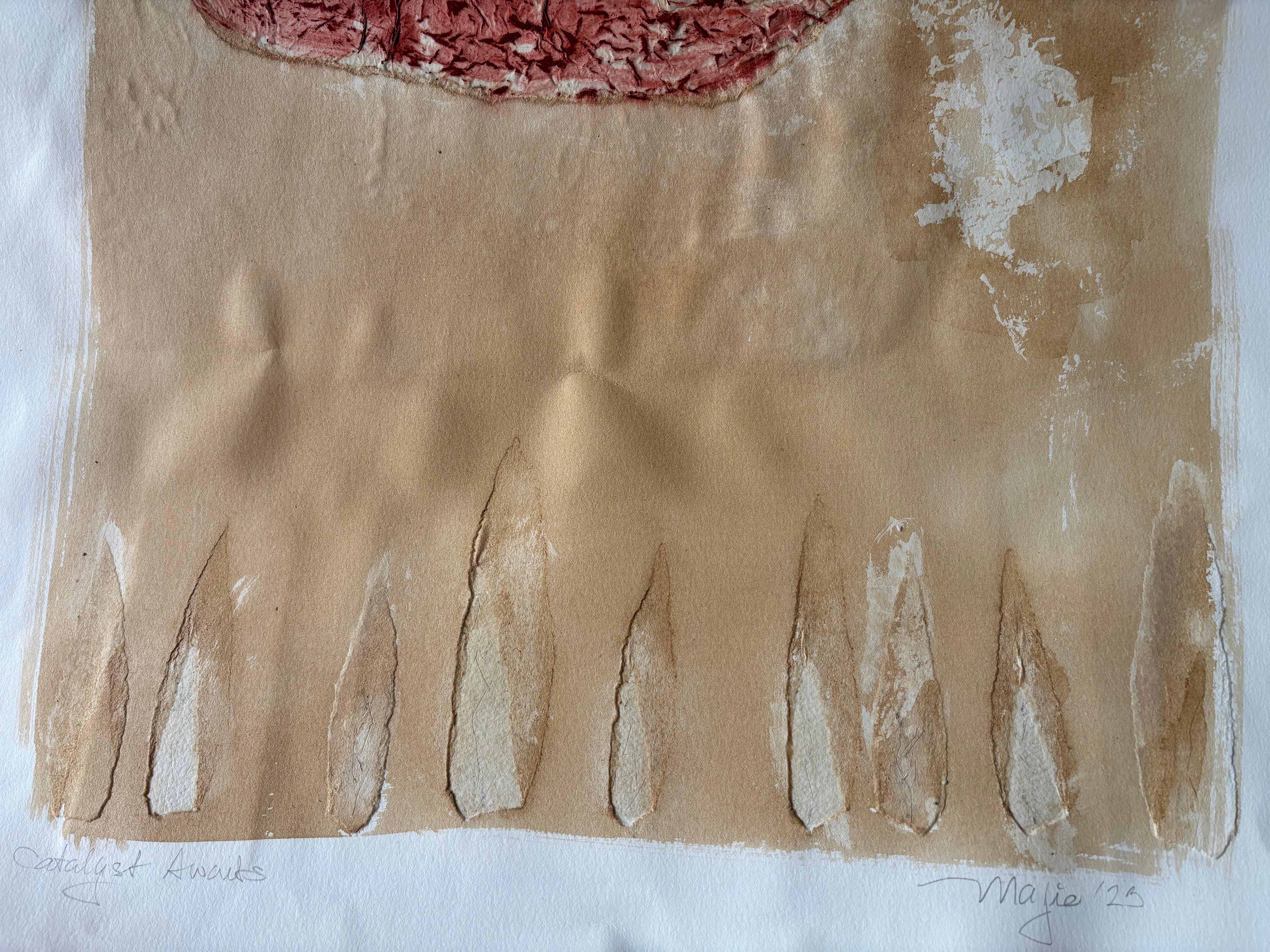 Catalyst Awaits - Brown Abstract Painting by Majio
