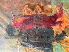 „Child-Shaman“ – Transfer auf Acryl, Maulbeerpapier, Graphit und Fundstücken.