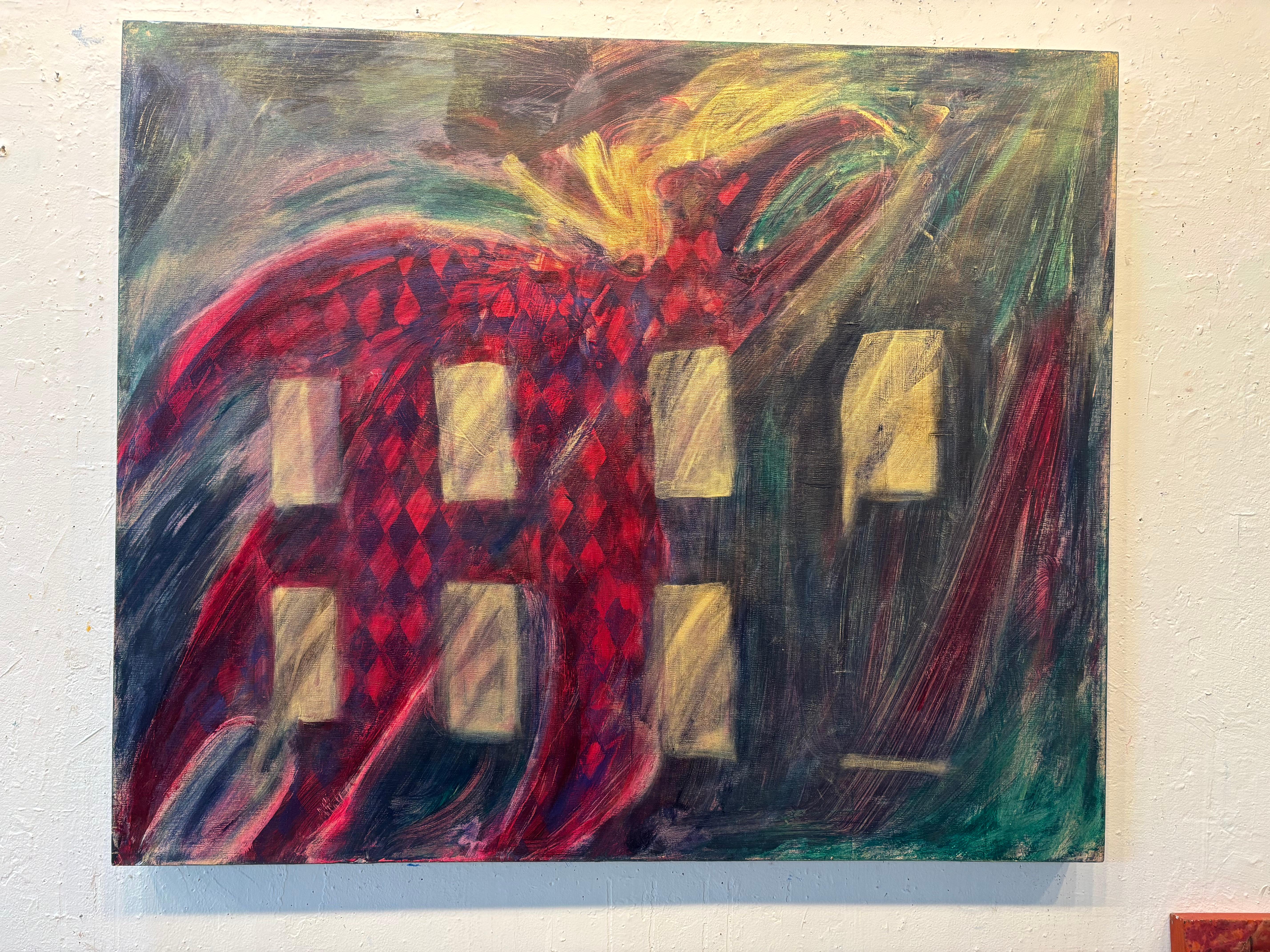 Crows avec portes Diptyque - Painting de Majio