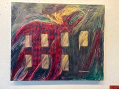 Dittico Corvi con porte, Acrilico su tela, 36x30 pollici, Nuovo