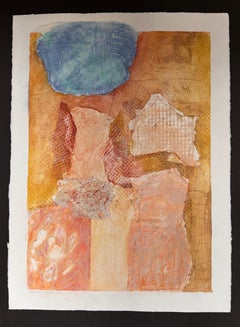 Diptychon Moloka'i Beach, Art Graf, Impasto-Texturen, Seidenpapier auf Rives BFK
