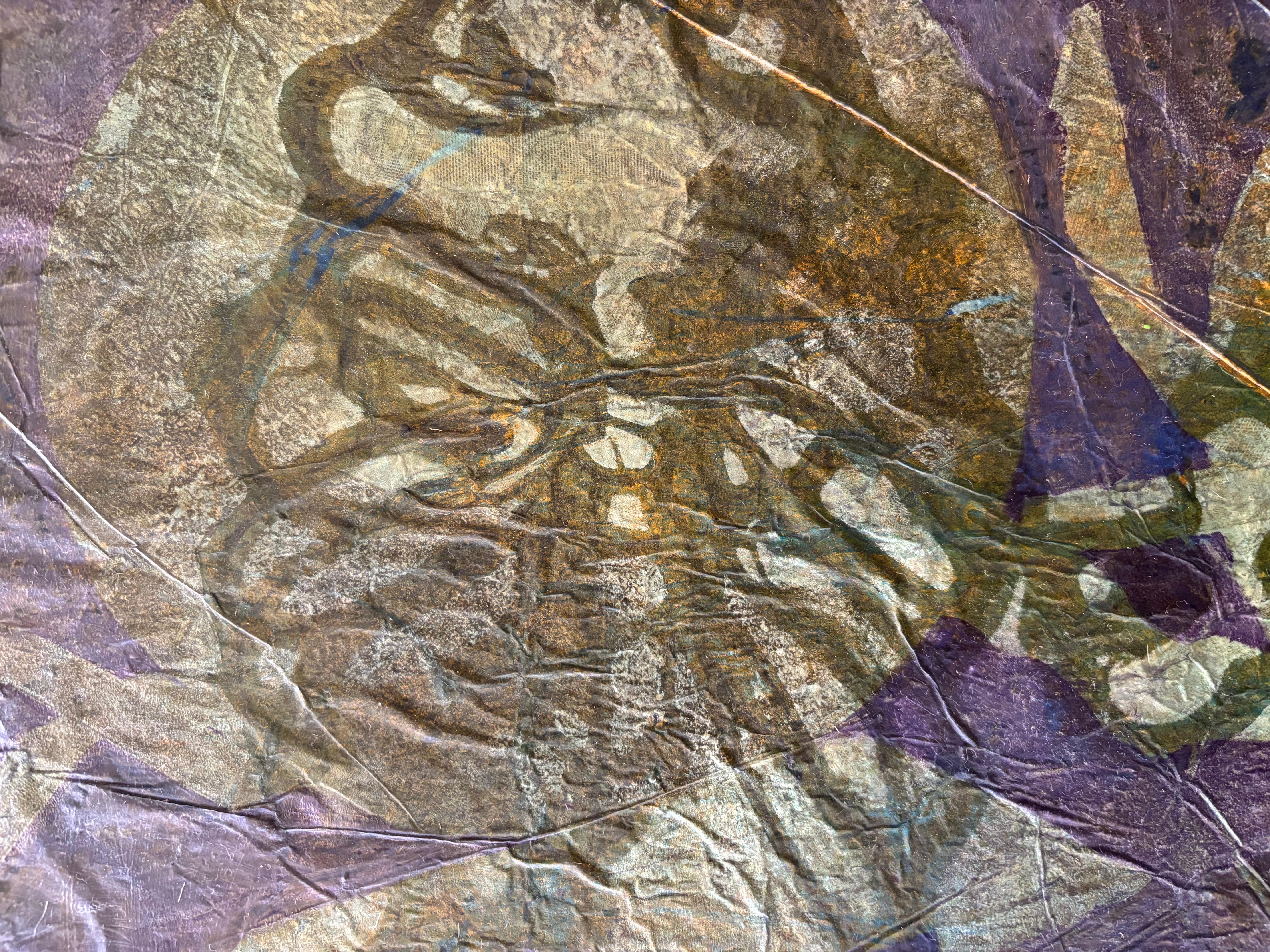 Diptychon Ribs of Tyme Kaltwachs, Monoprints, Ölstift auf Leinwand – Painting von Majio