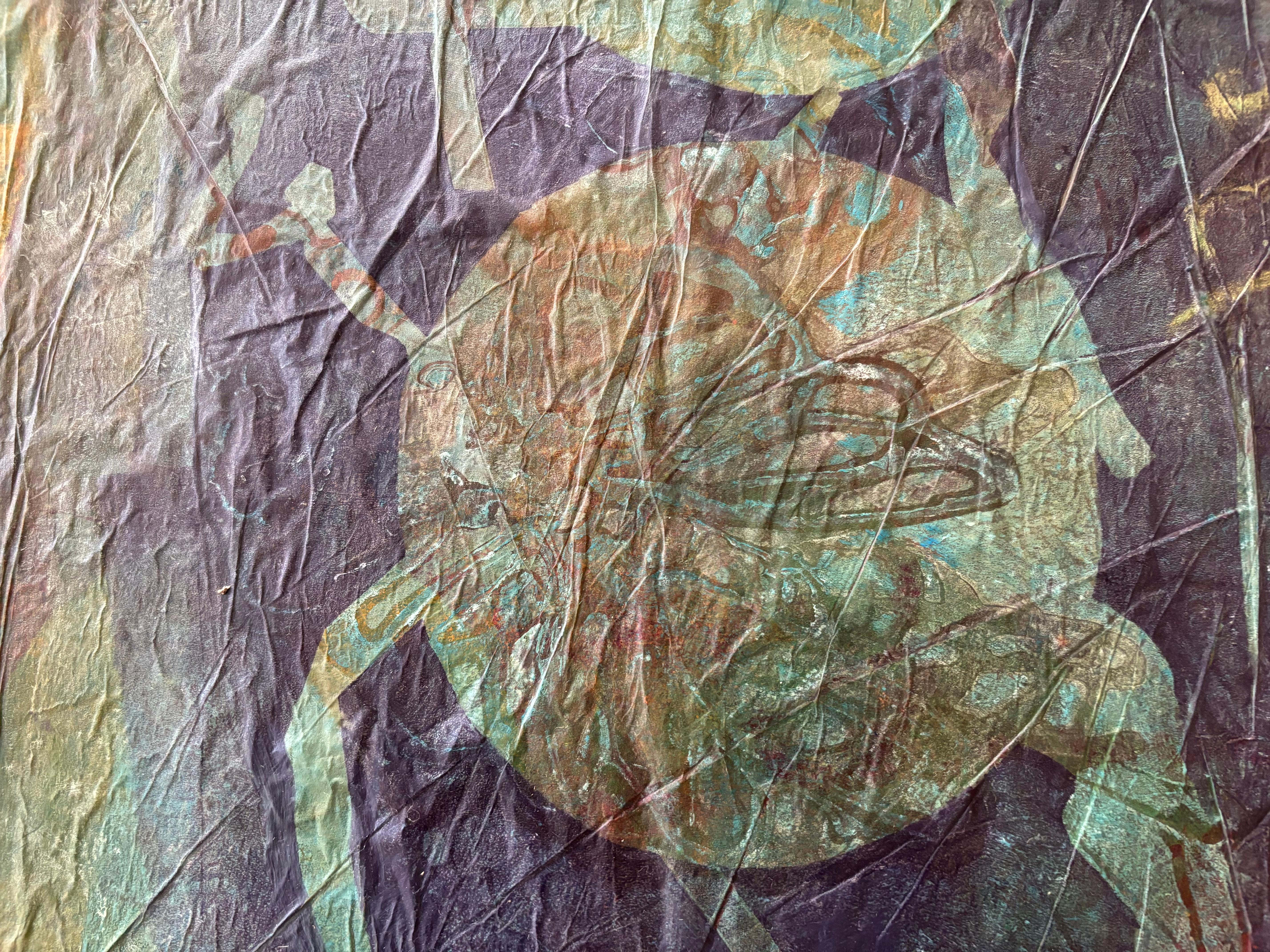 Diptychon Ribs of Tyme Kaltwachs, Monoprints, Ölstift auf Leinwand im Angebot 2
