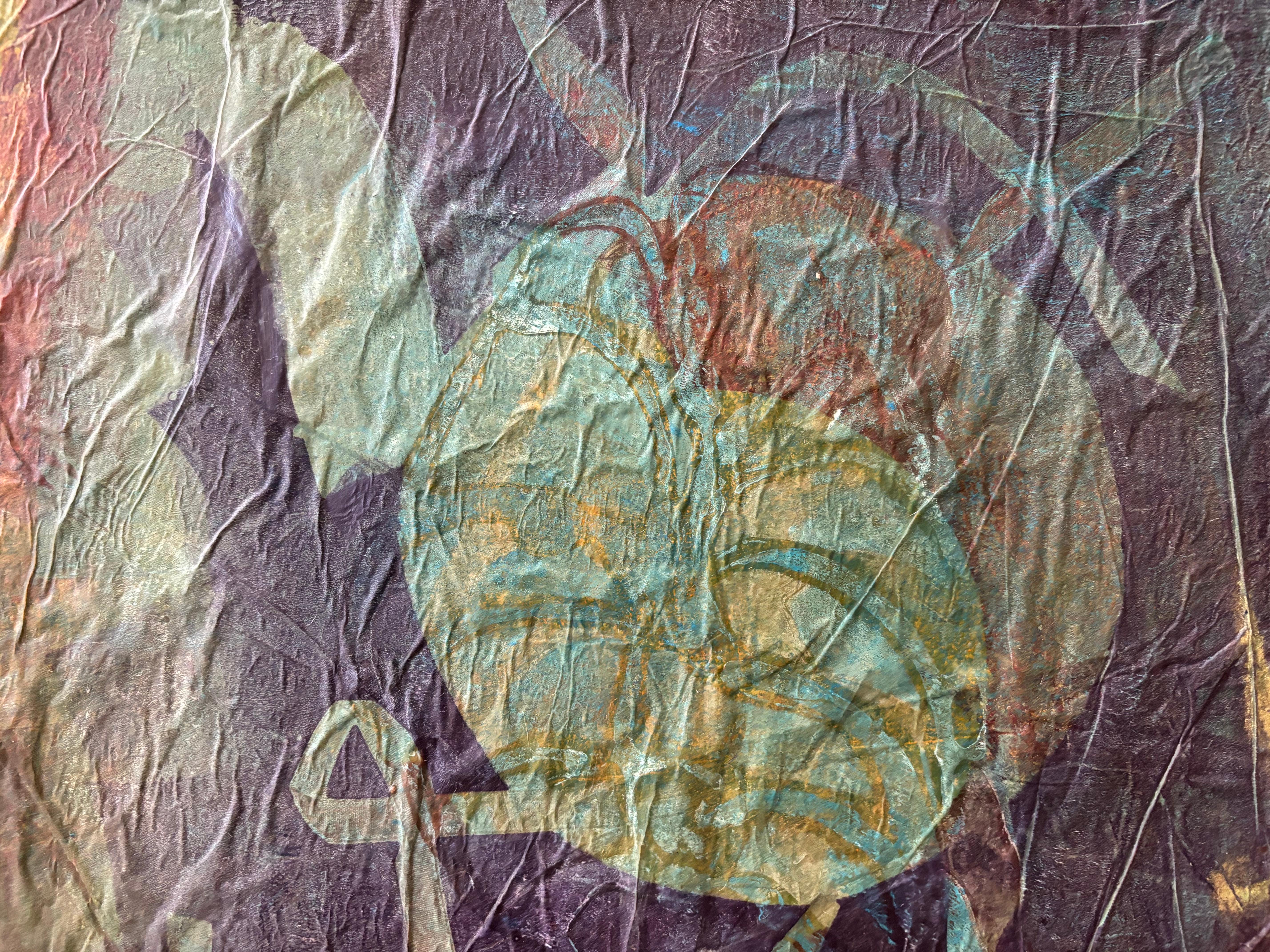 Diptychon Ribs of Tyme Kaltwachs, Monoprints, Ölstift auf Leinwand im Angebot 3