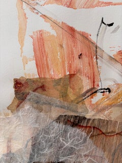 Diptyque Réunion rituelle, Art Graf graphite, papier mûrier, texture d'empâtement sur ti