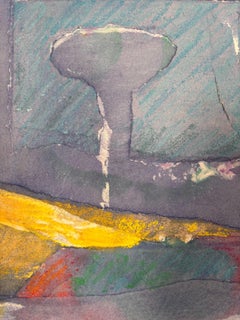 Diptych Sky Trees at Dawn, Art Graf, torn paper, pastel on Rives on BFK
