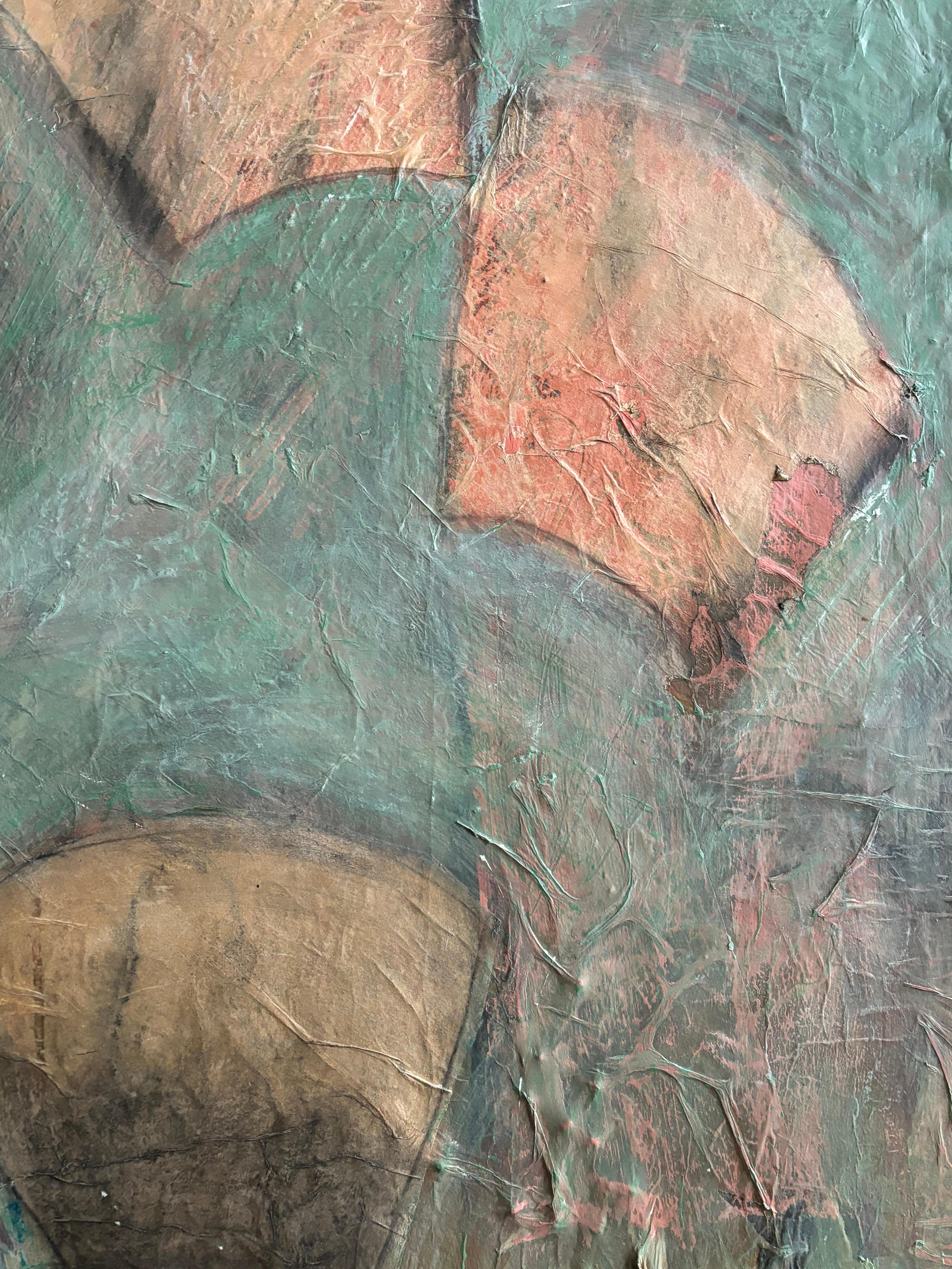 Astratto I: Serie a ventaglio: Sospeso - Abstract Painting Grigio di Majio