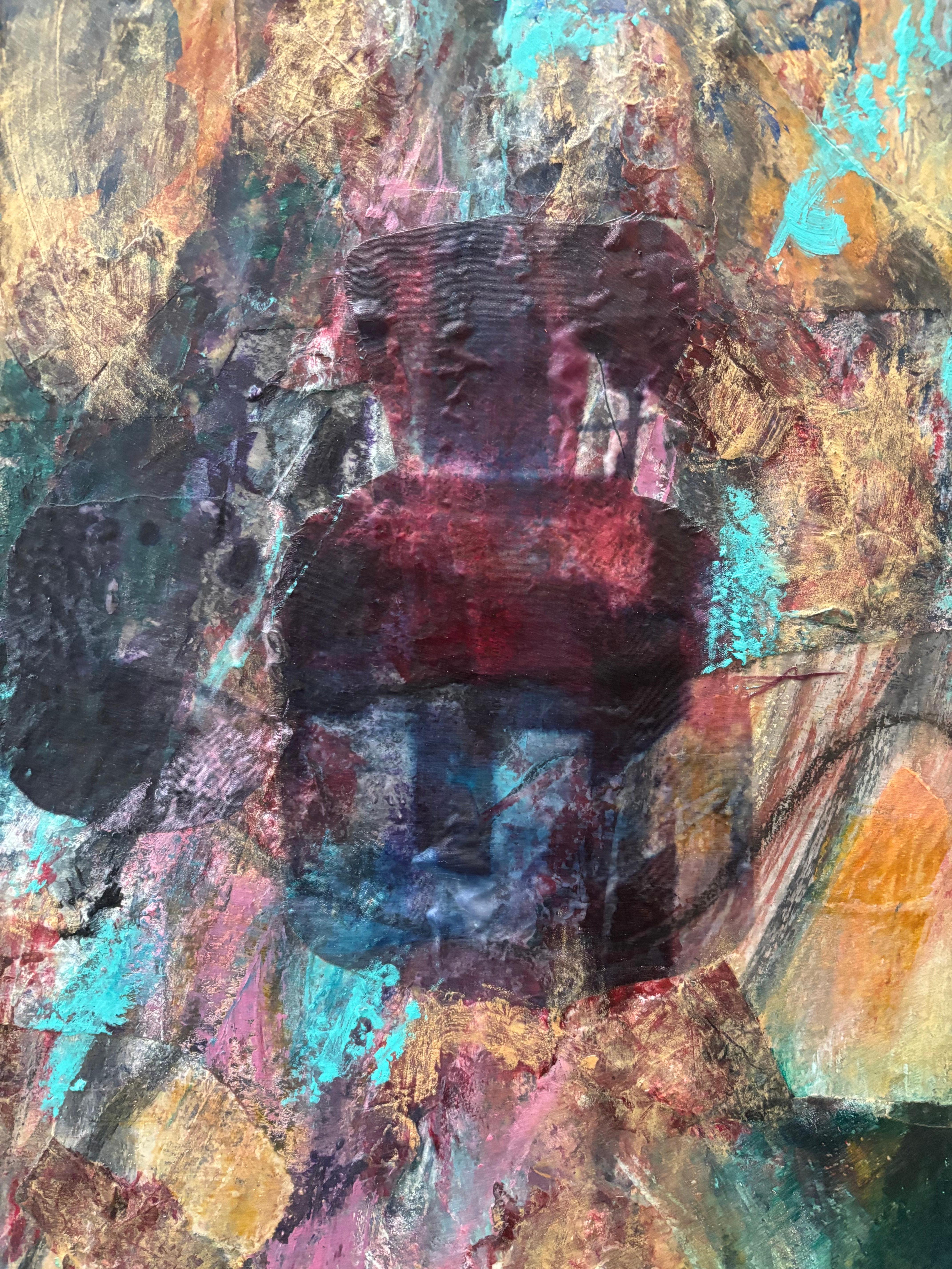 Figurativo I Serie Pizarra: Manantial - Figurative Painting Negro de Majio