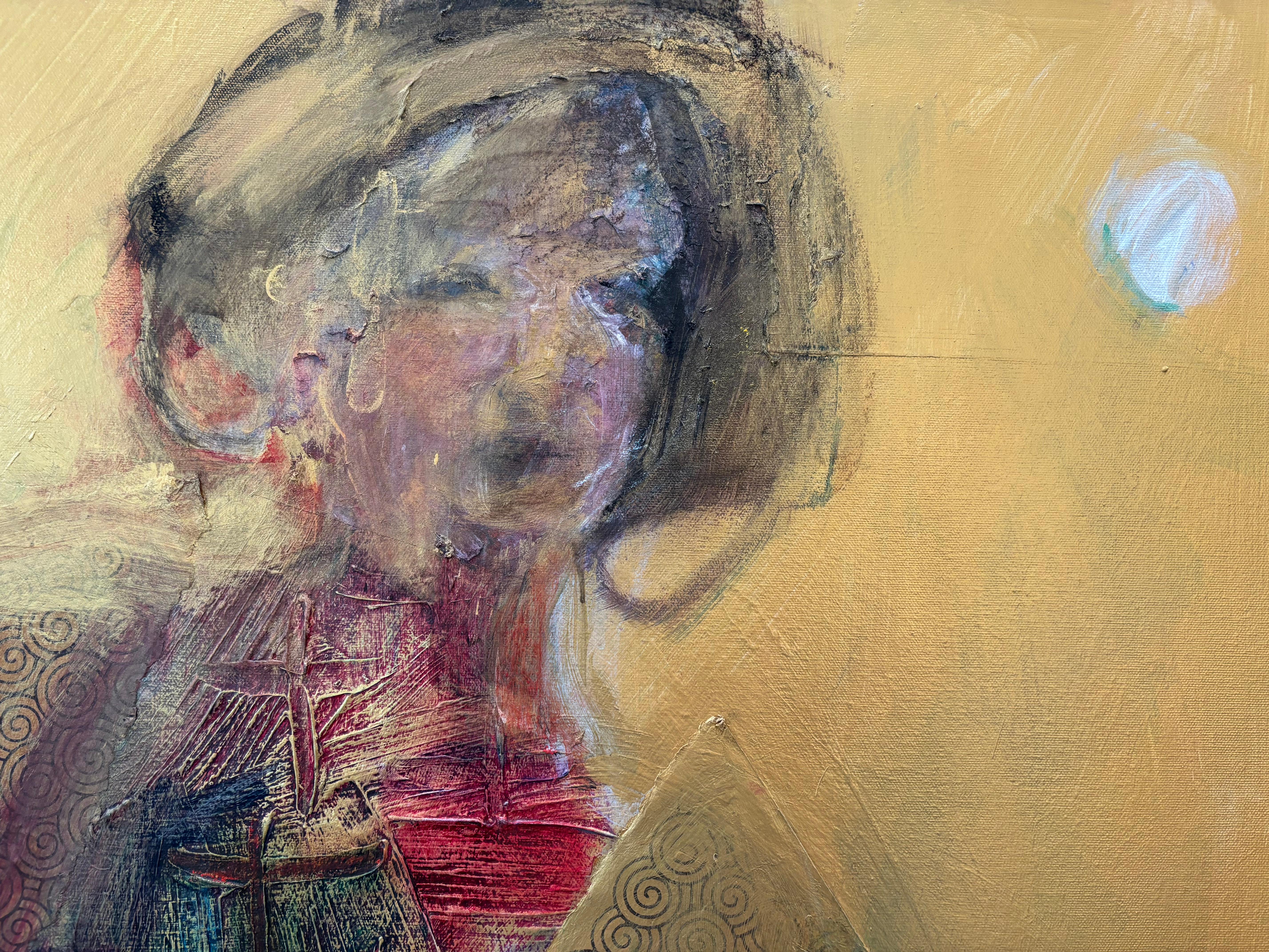 Figurative I Ein-in-Gold (Sonstige Kunststile), Painting, von Majio