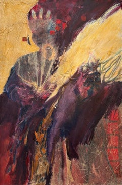 Figurative I Seeker, acrylic painting on canvas, 60x36 inches