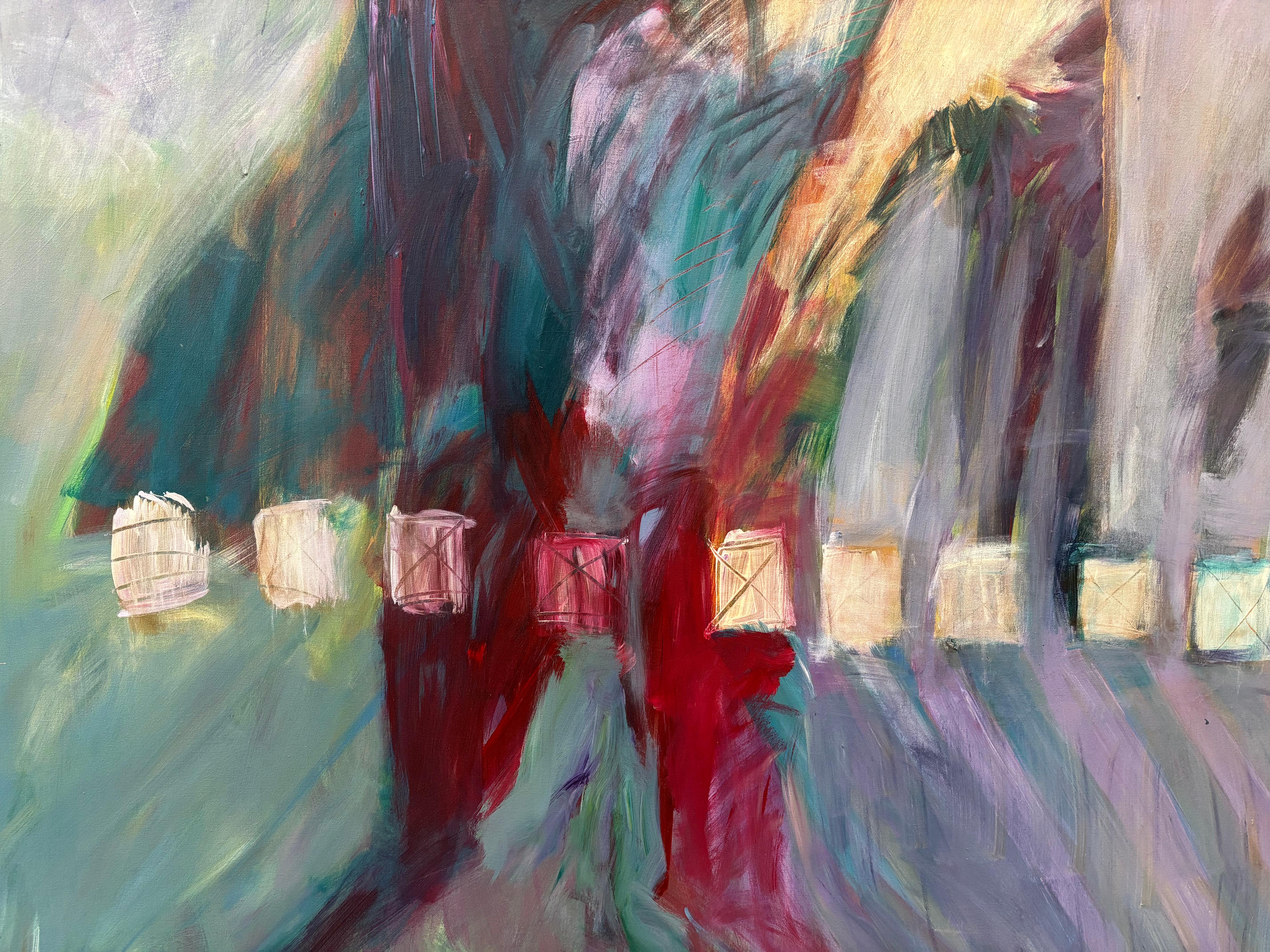 Figures II : Chaman - Gris Figurative Painting par Majio