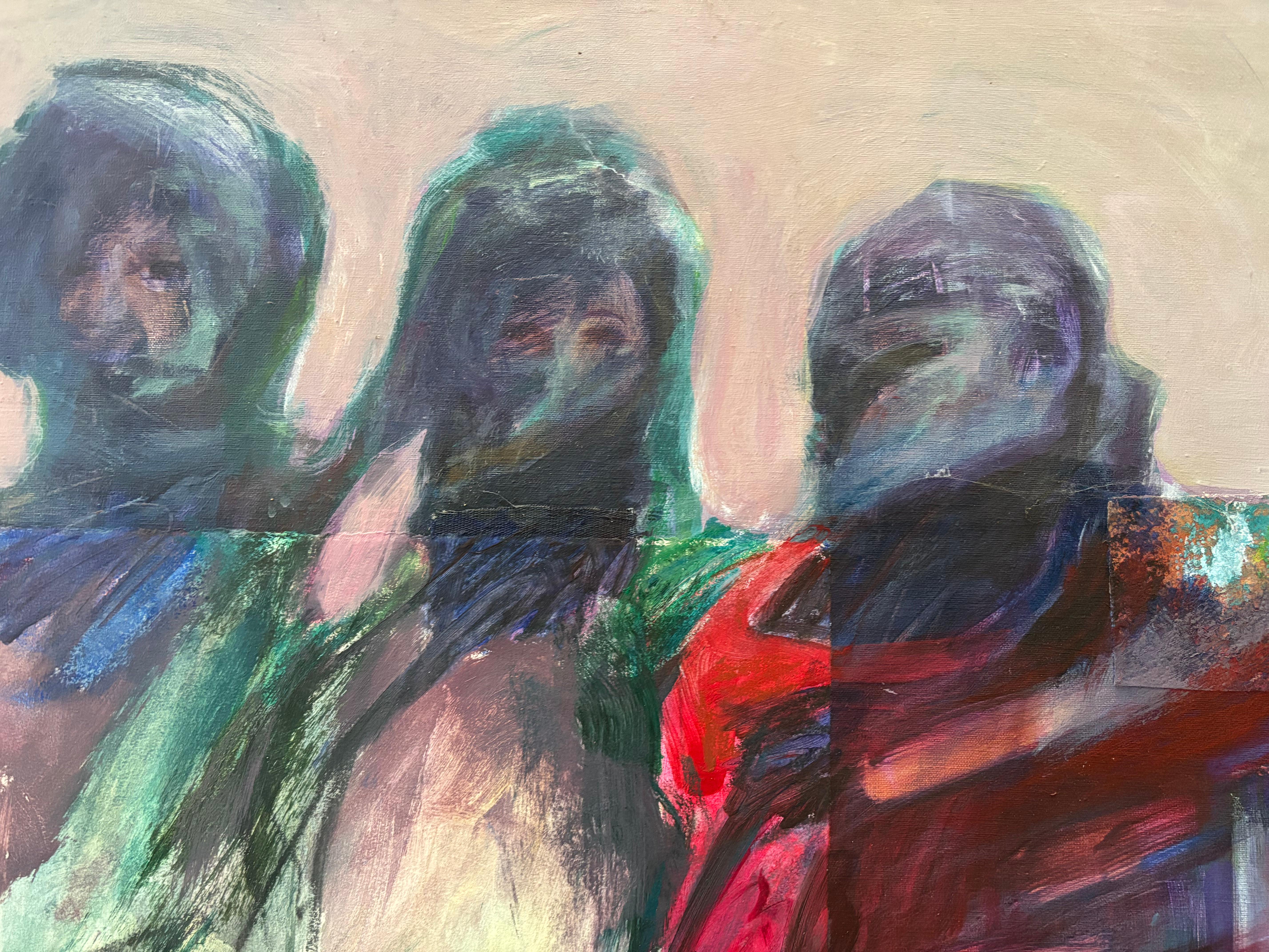 Figuren II: Frauen Foldes - zeitlose Frauenfamilie auf Leinwand, großes Acrylformat. im Angebot 1