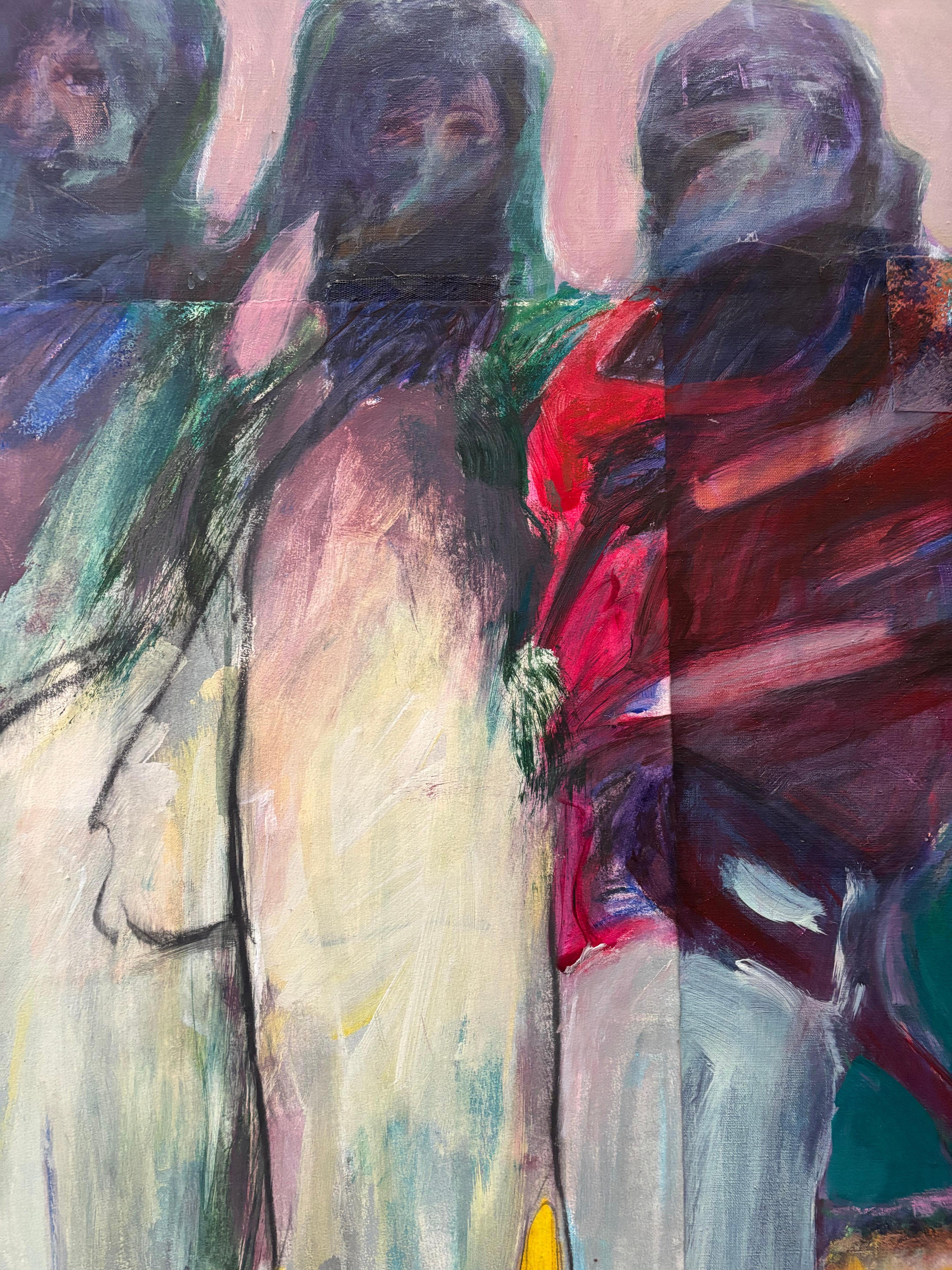 Figuren II: Frauen Foldes - zeitlose Frauenfamilie auf Leinwand, großes Acrylformat. im Angebot 2